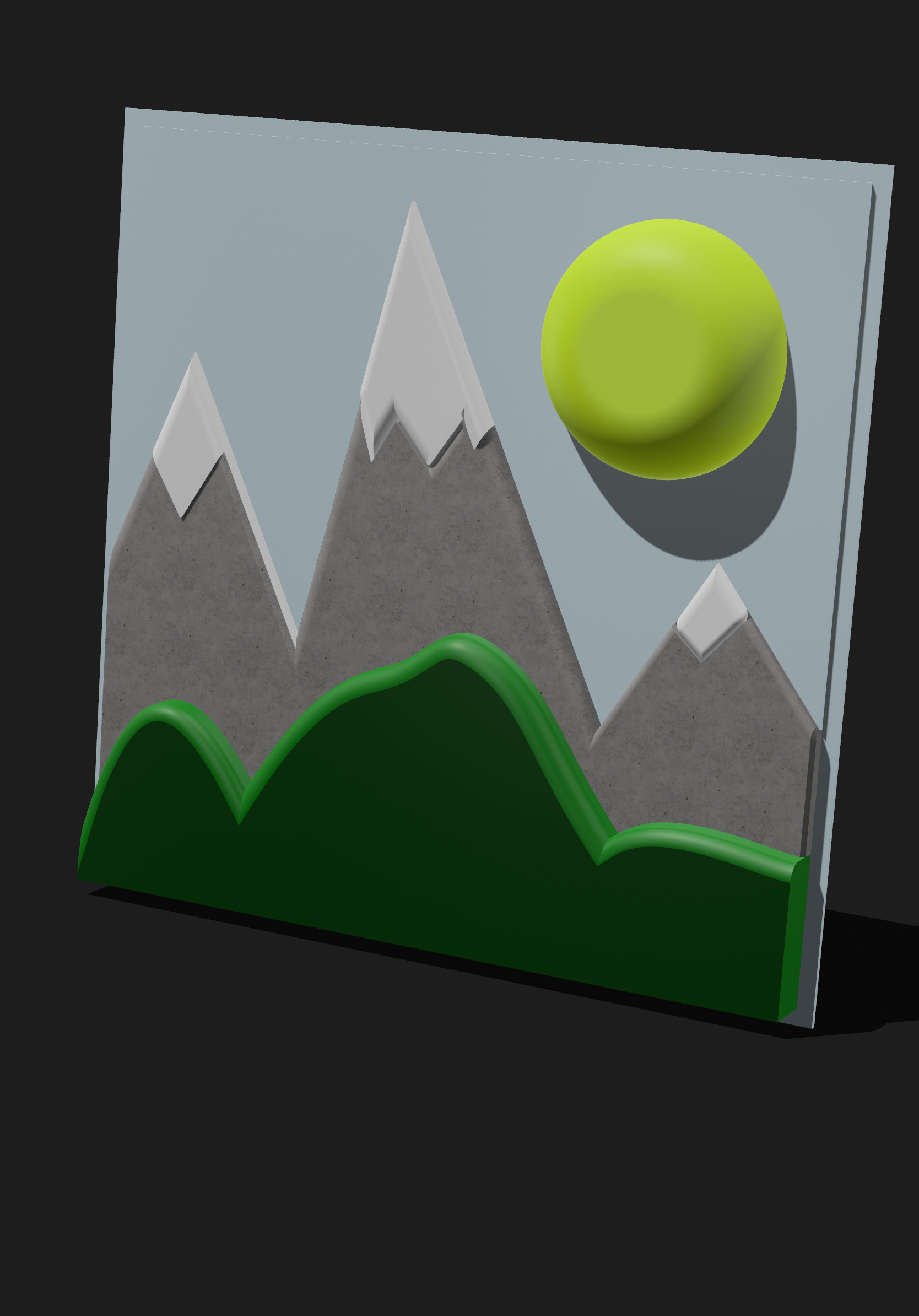 Mountain Sky Hills Background 3D Object