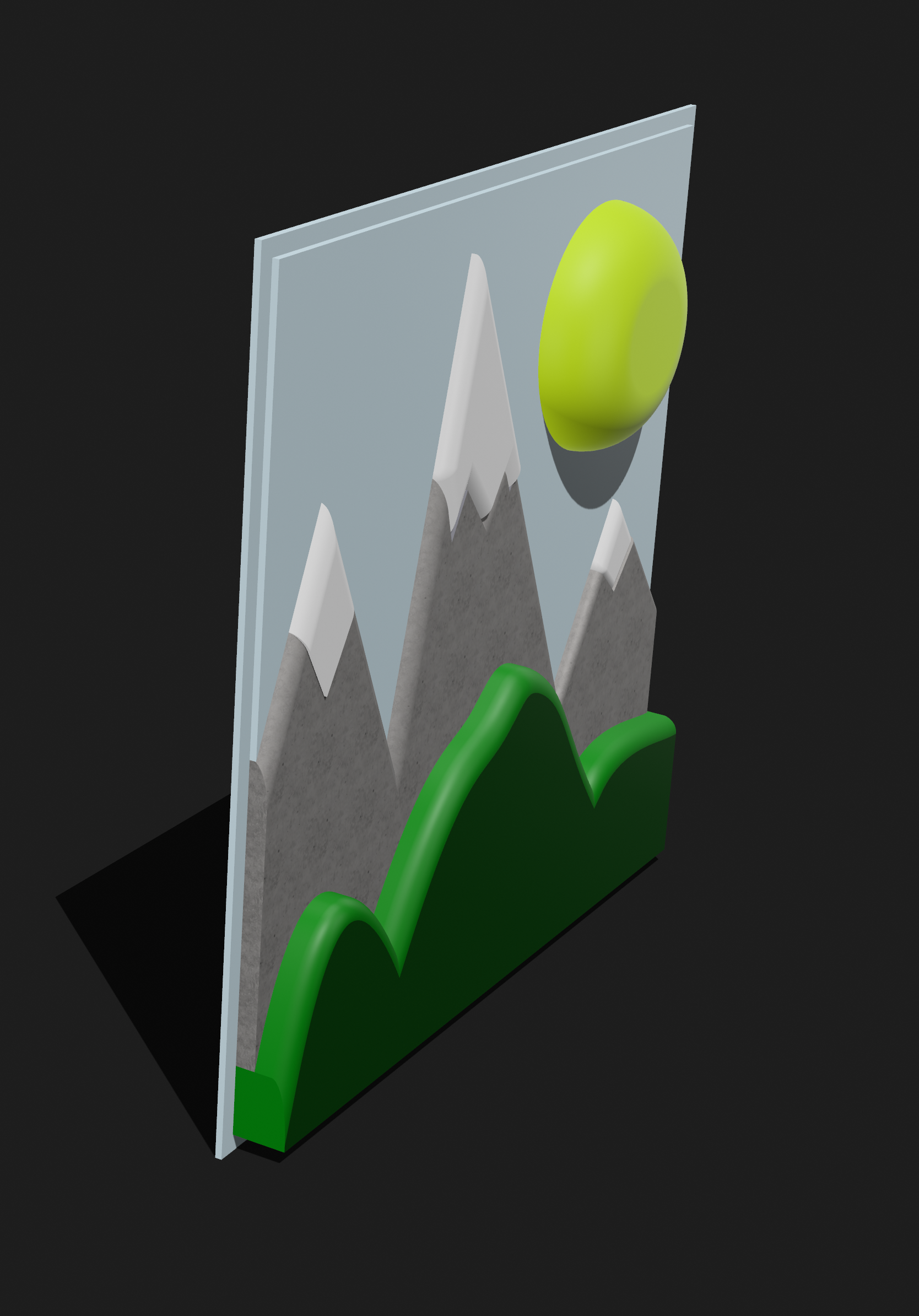 Mountain Sky Hills Background 3D Object