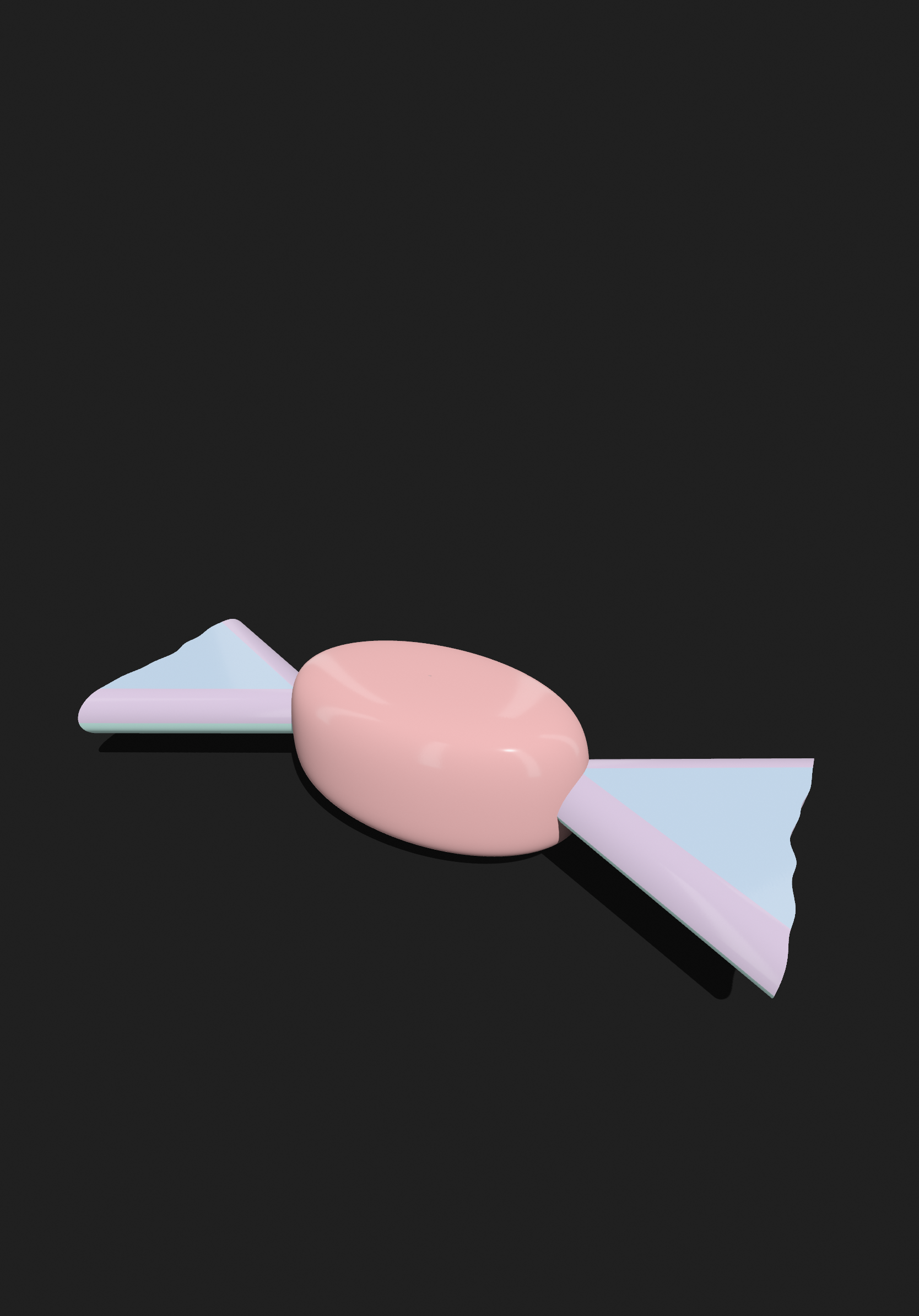 Pink Pastel Candy Wrapper 3D Object
