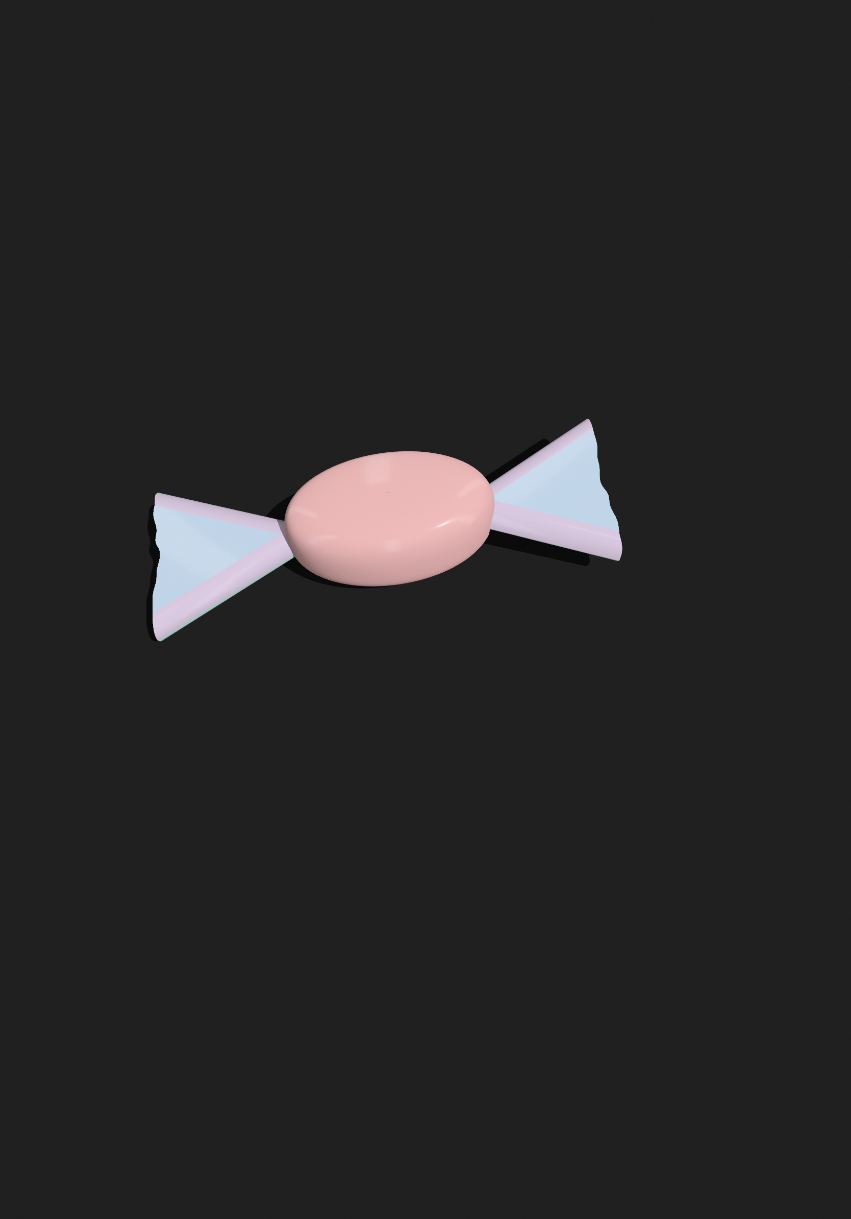 Pink Pastel Candy Wrapper 3D Object