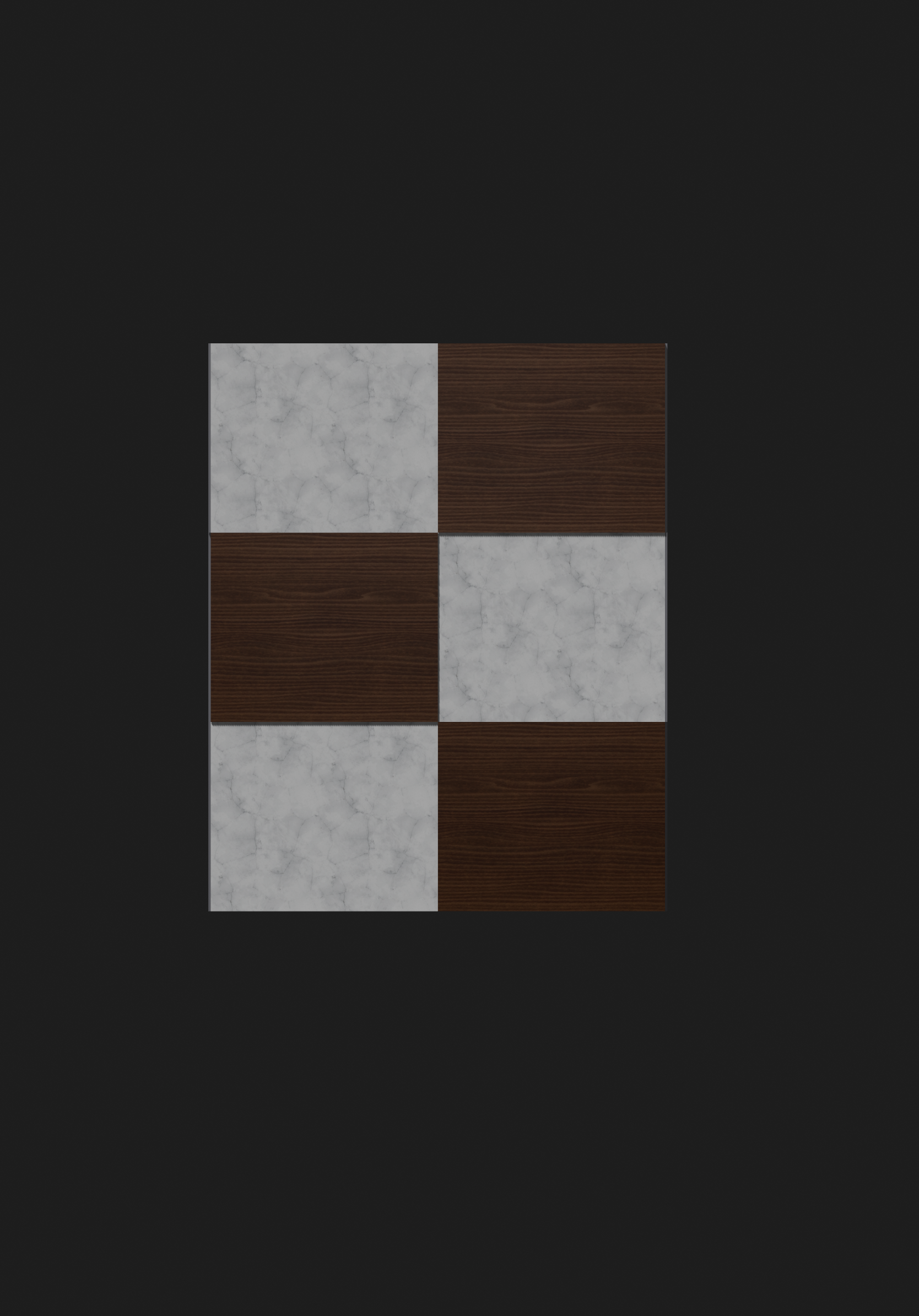 Wood Marble Side Table 3D Object