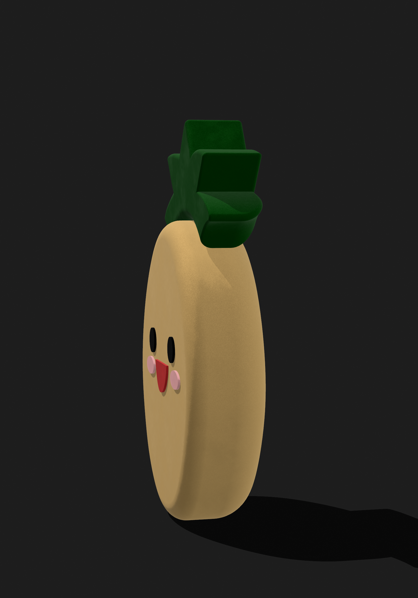 Pineapple Kawaii 3D Object