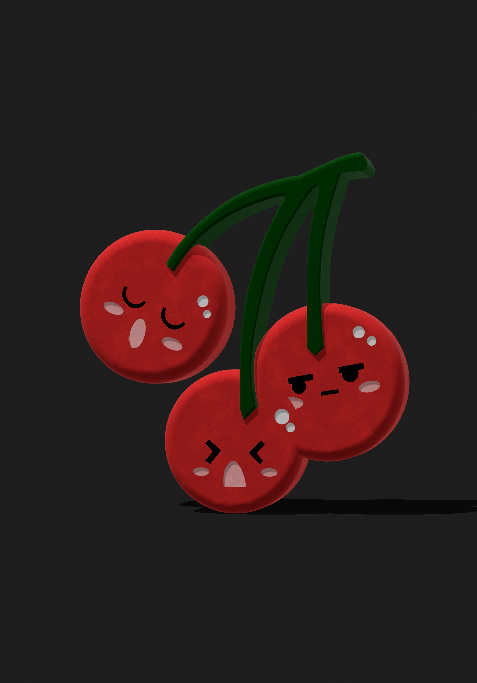 Cherry Bunch Kawaii 3D Object