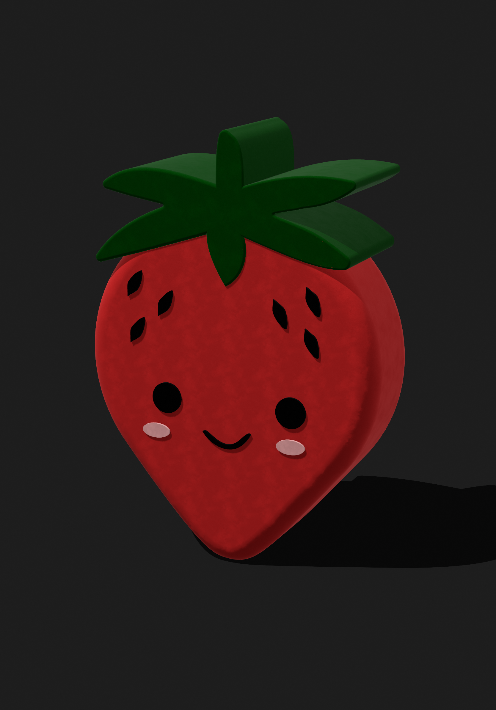 Strawberry Kawaii 3D Object