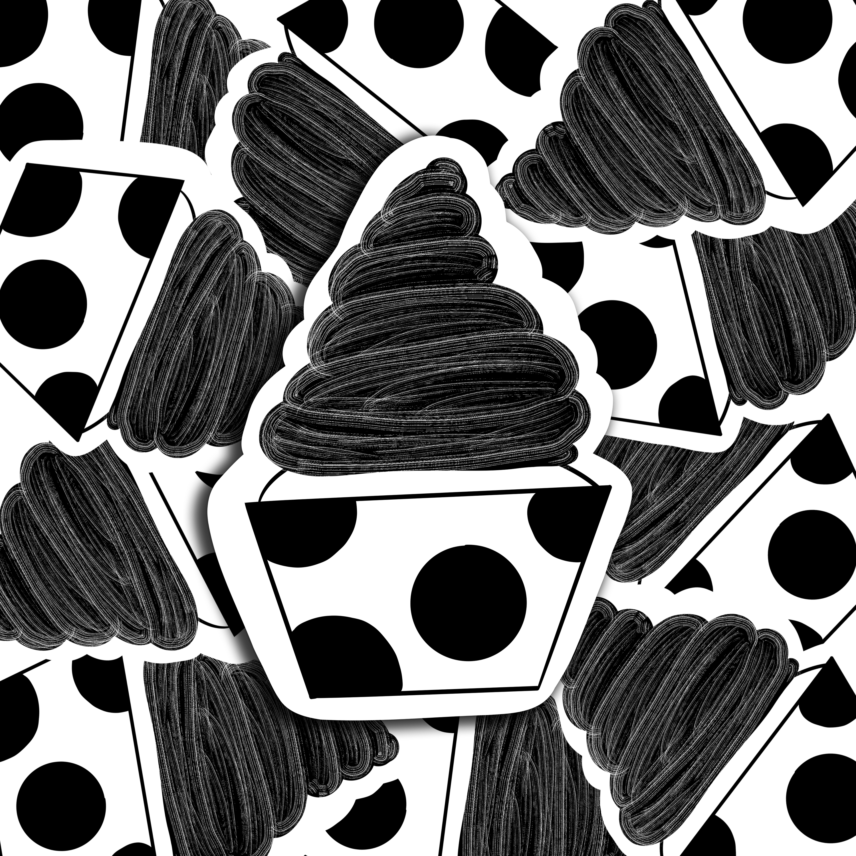 Celebration Black and White Vinyl Matte Sticker