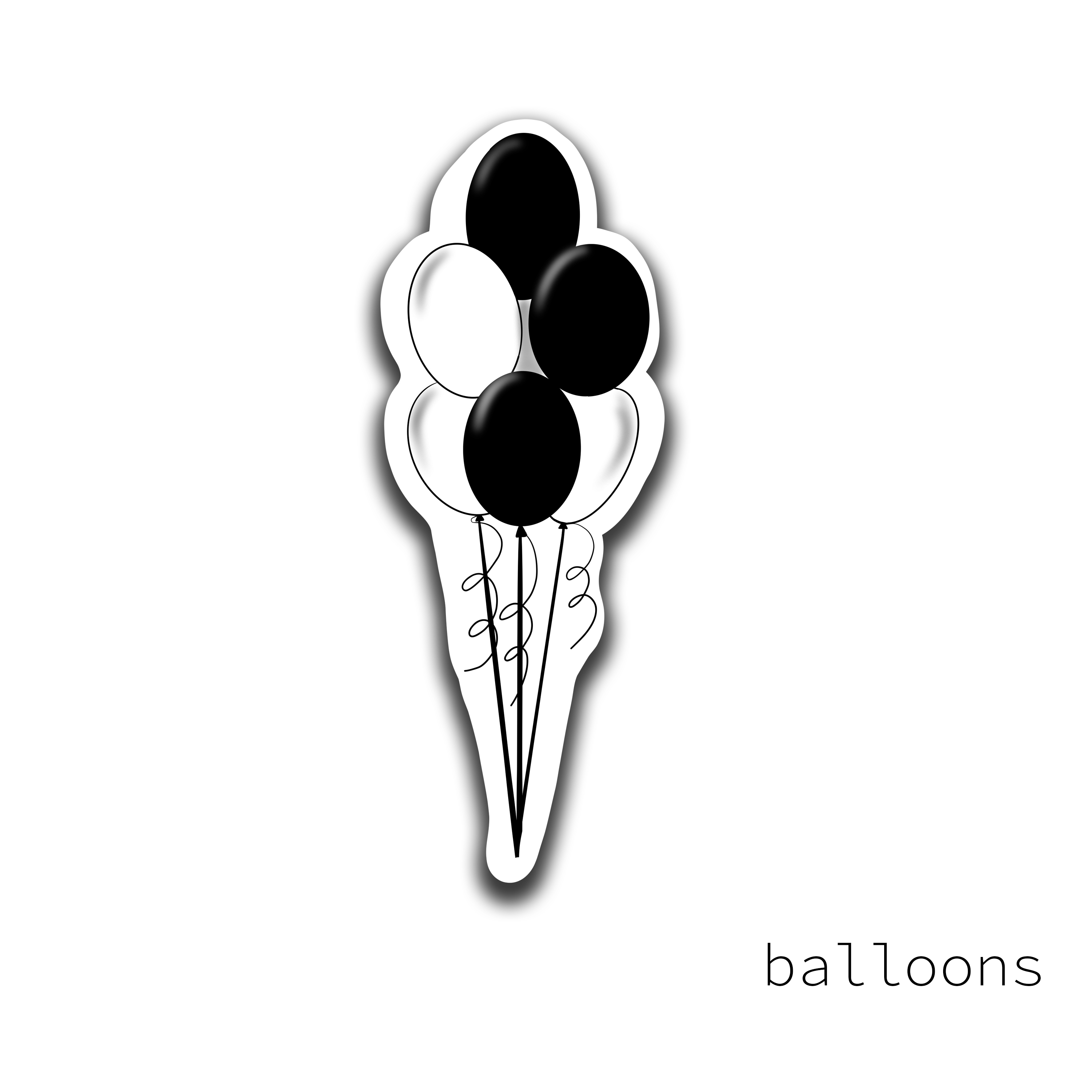 Celebration Black and White Vinyl Matte Sticker