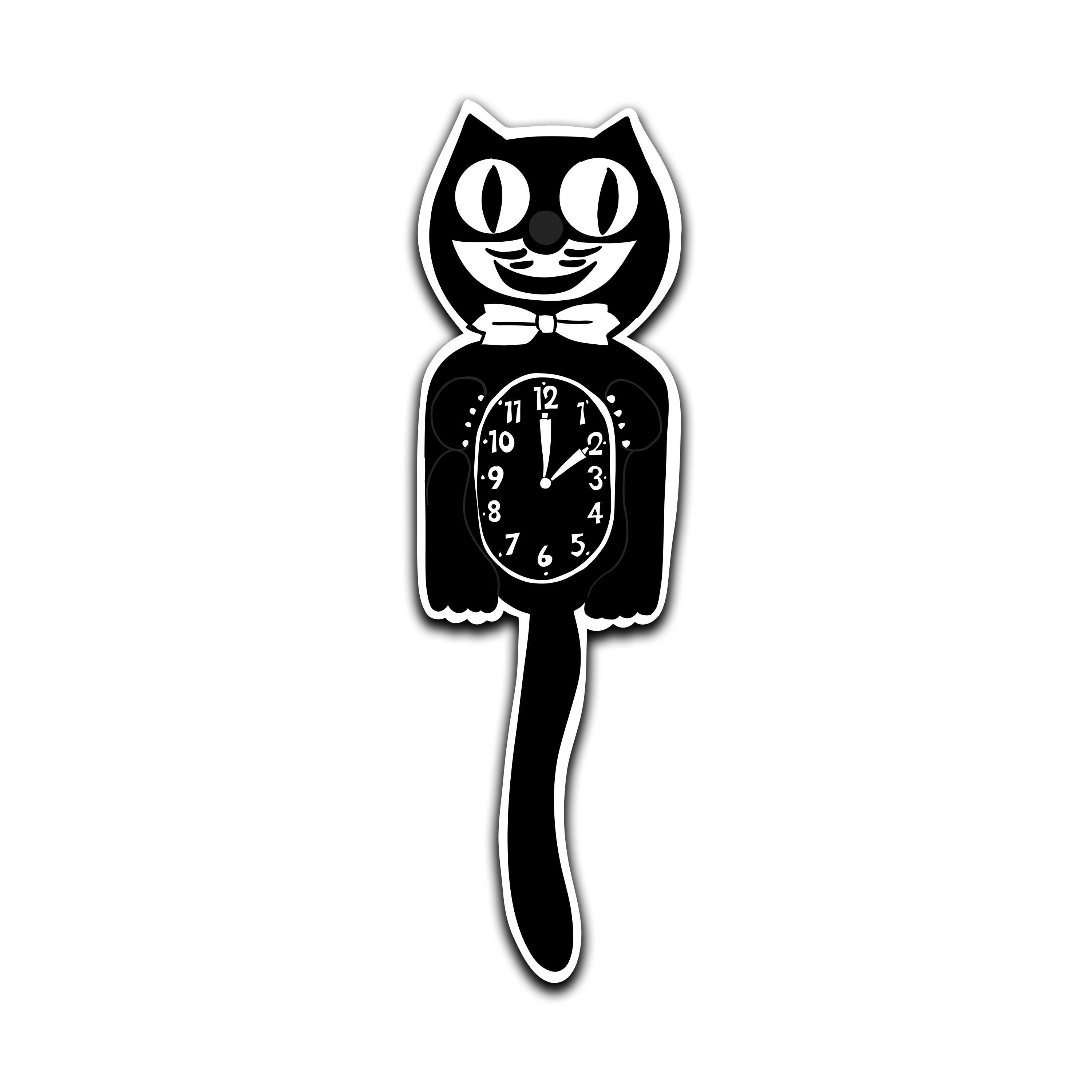 Vintage Black Cat Clocks Matte Vinyl Stickers