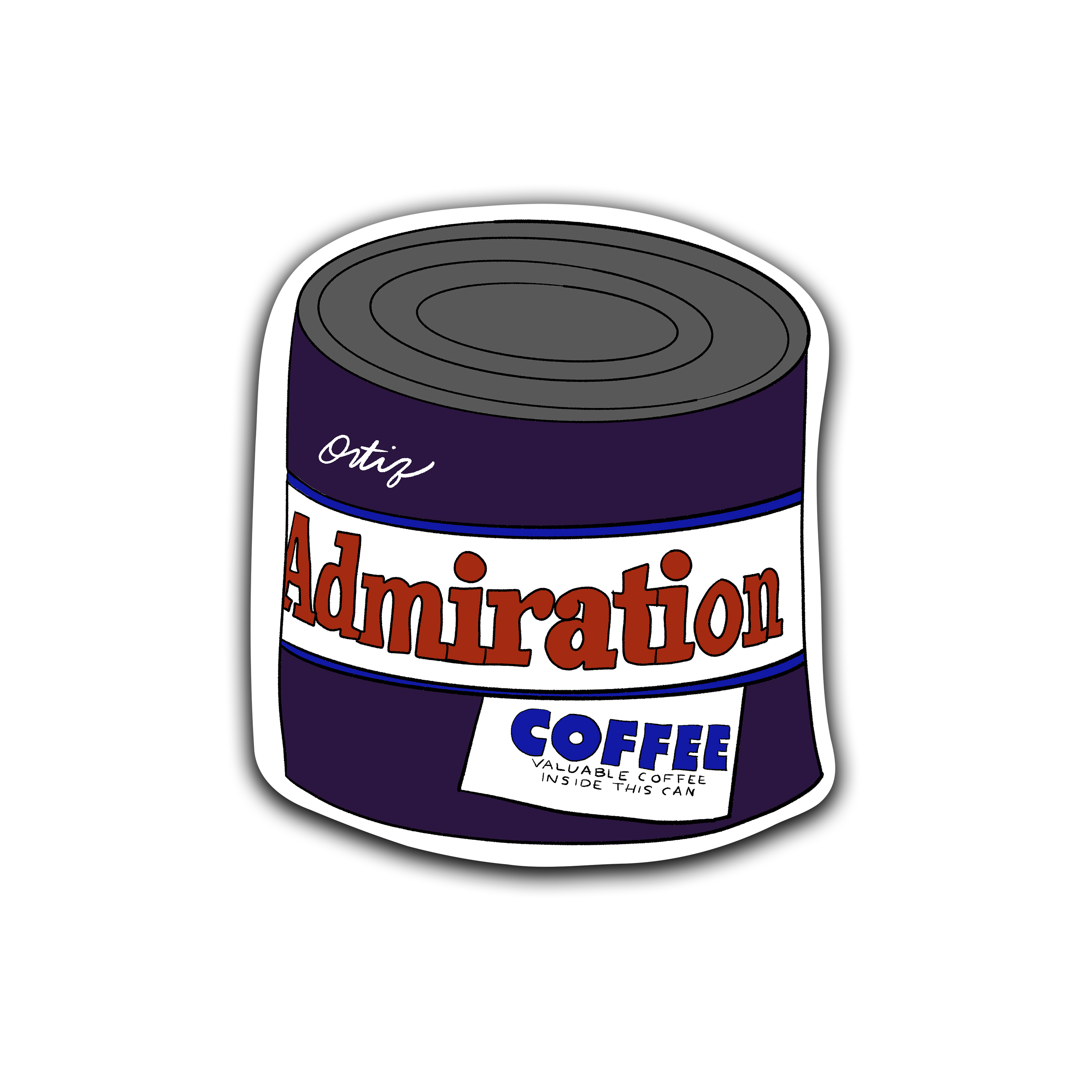 Admiration Coffee Vintage Style Sticker