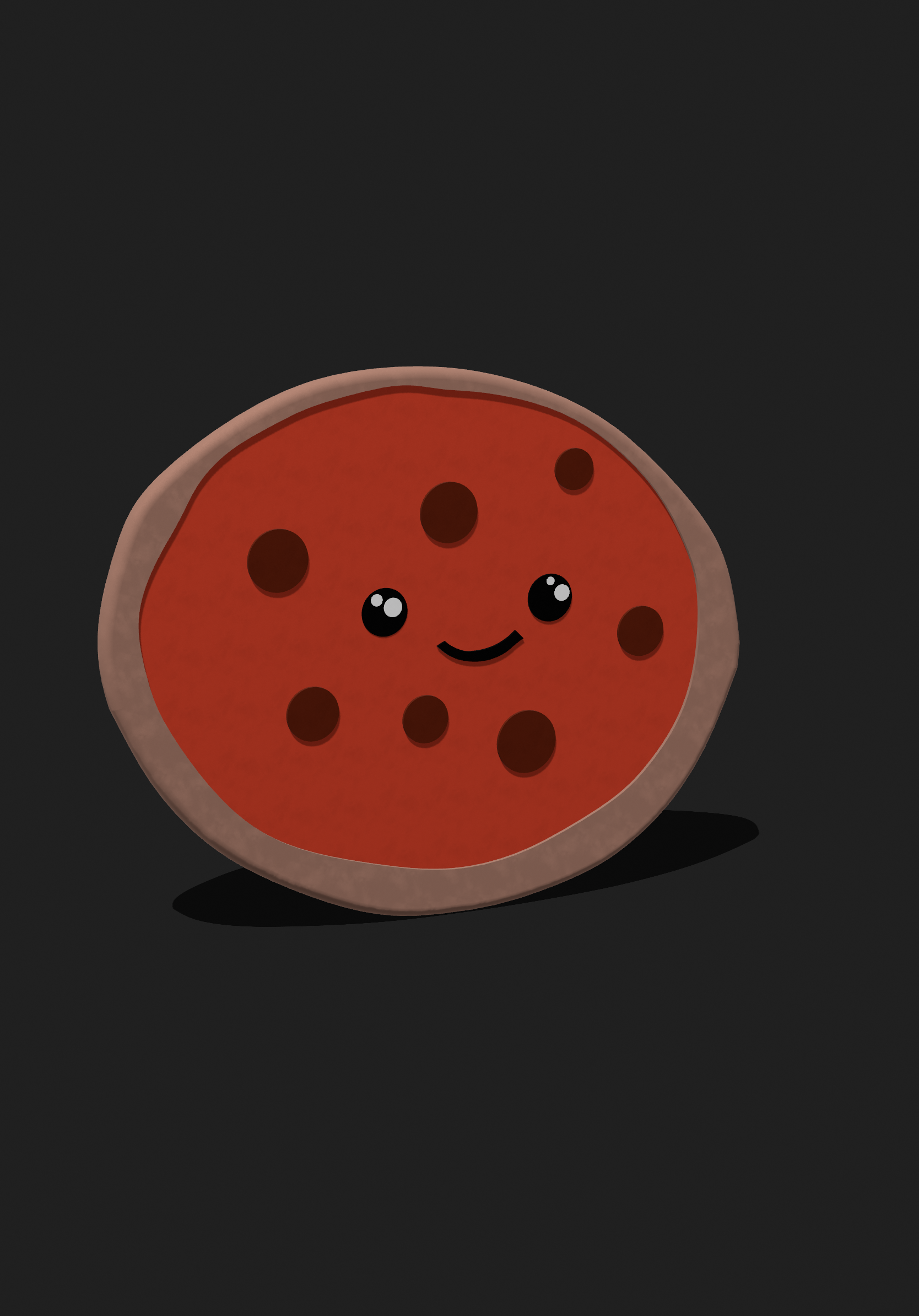 Kawaii Cute Whole Pizza 3D Model