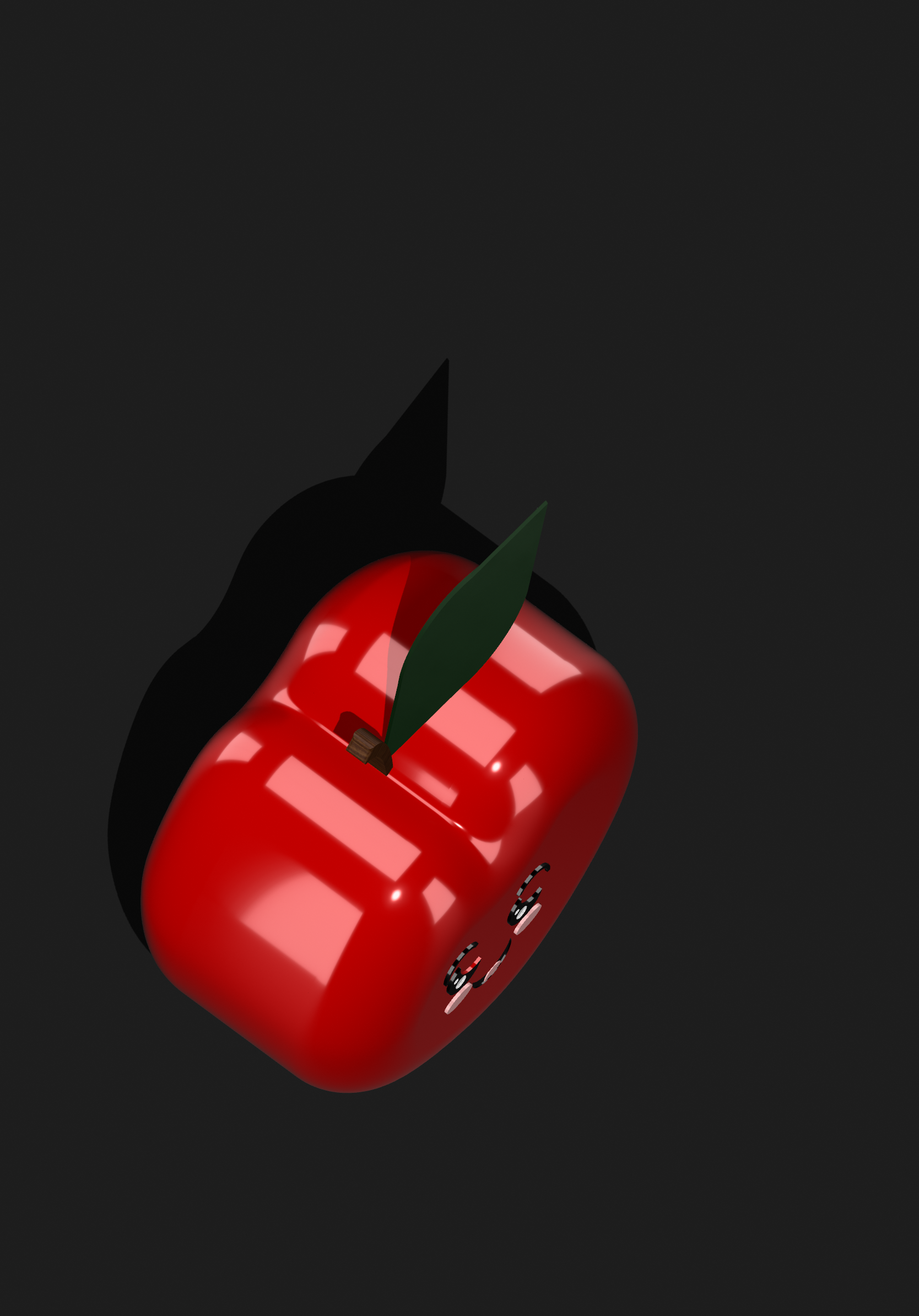 Kawaii Shiny Apple 3D Model