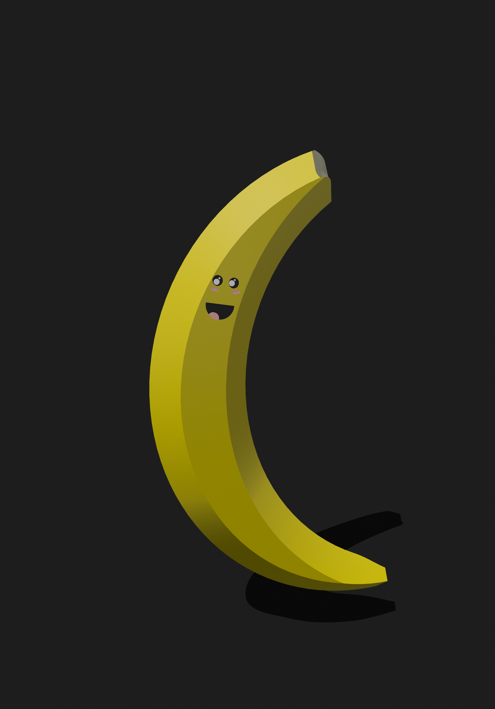Kawaii Happy Banana 3D Model
