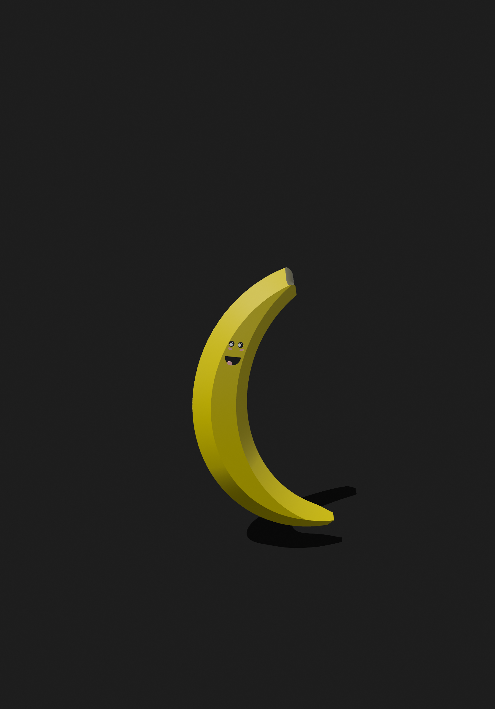 Kawaii Happy Banana 3D Model
