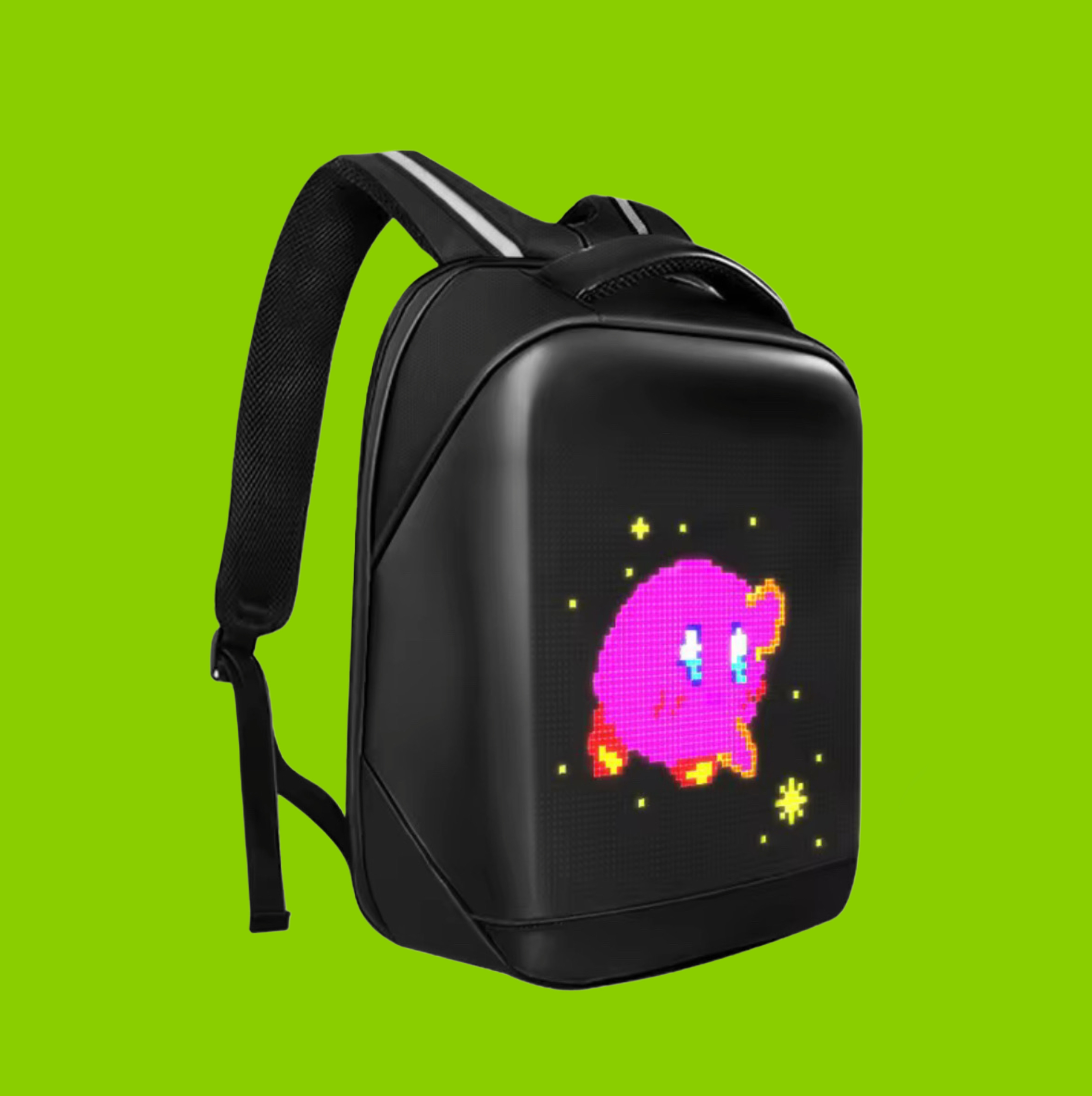 Programmable LED Smart Backpack with App Control | Bluetooth Pixel Display, 64x64 LED Screen, Custom Animation, iOS & Android Compatible