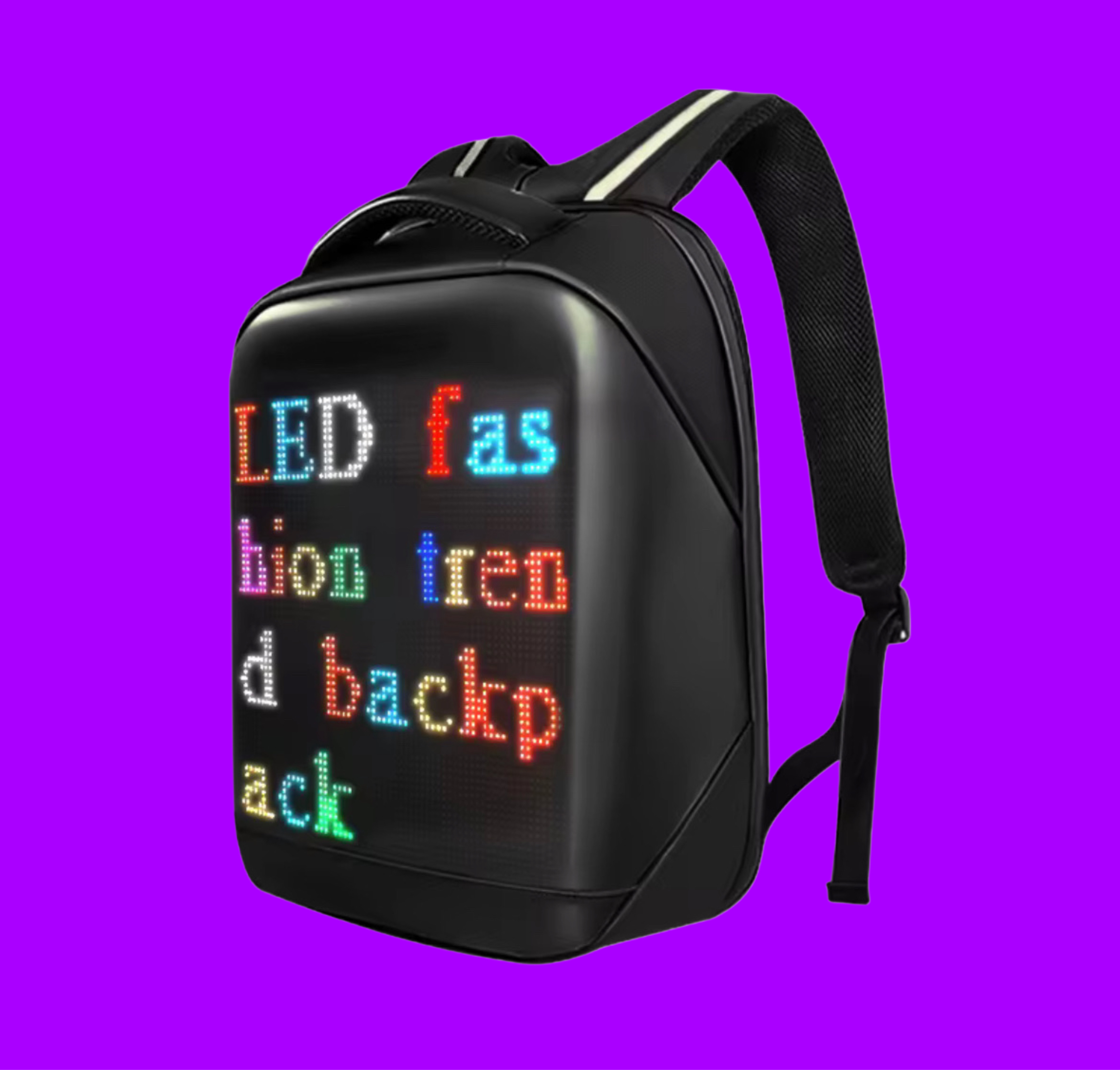 Programmable LED Smart Backpack with App Control | Bluetooth Pixel Display, 64x64 LED Screen, Custom Animation, iOS & Android Compatible