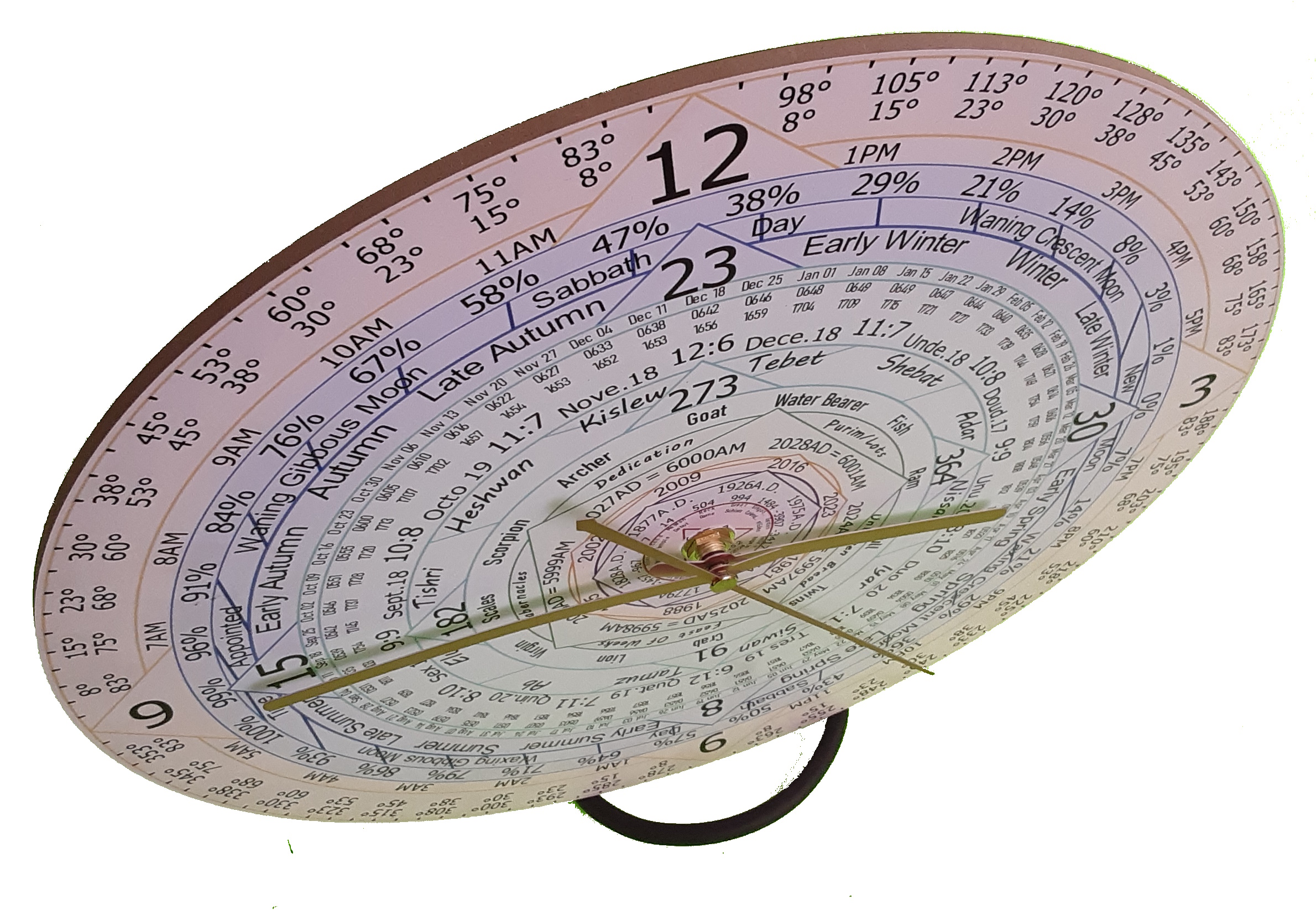 Frameless Celestial Clock Calendar