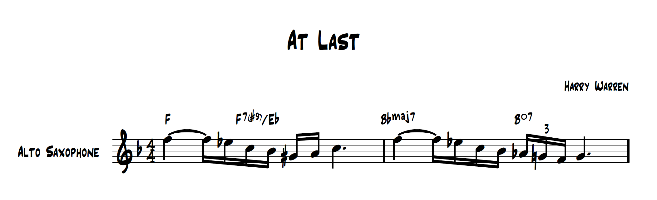 At Last (Etta James Version) Lead Sheet