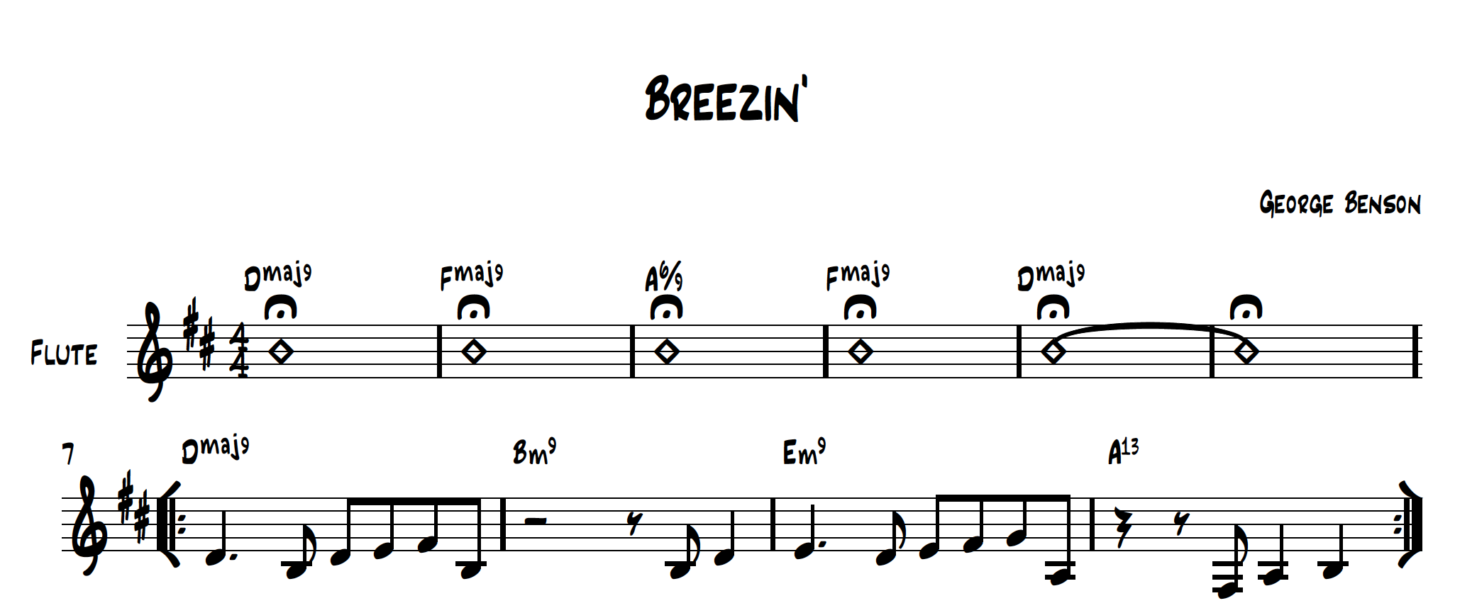 Breezin, George Benson Lead Sheet