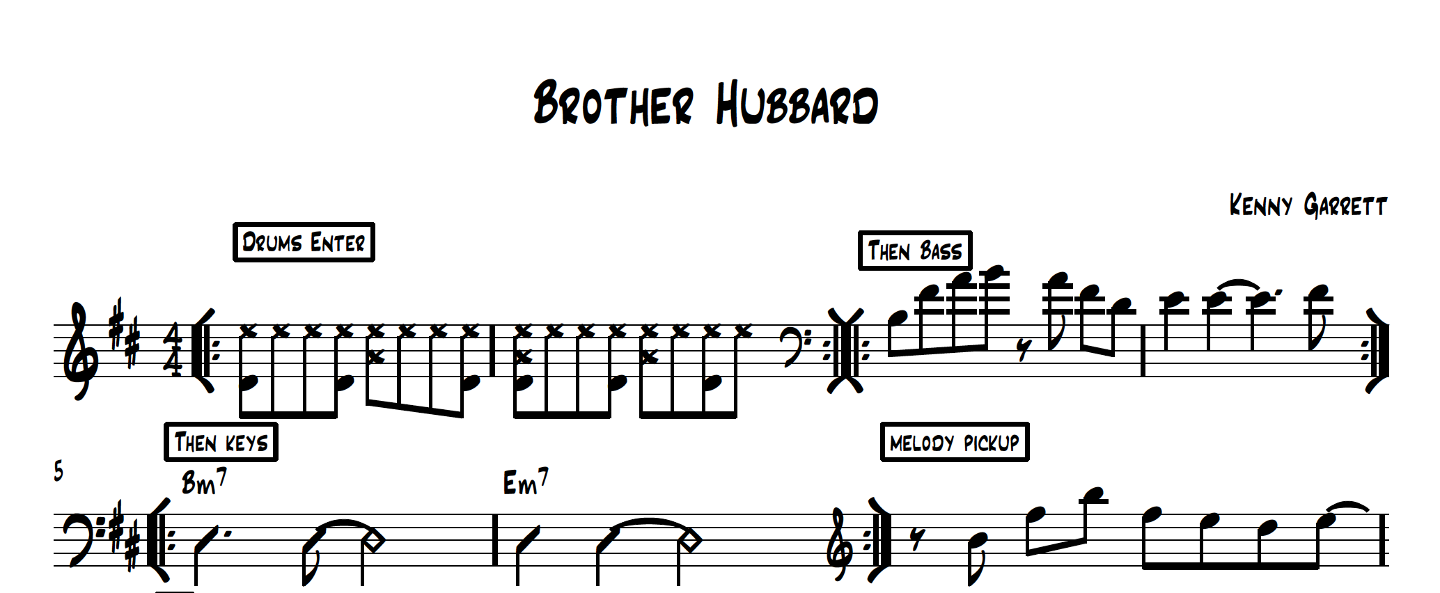 Brother Hubbard Lead Sheet Kenny Garrett 