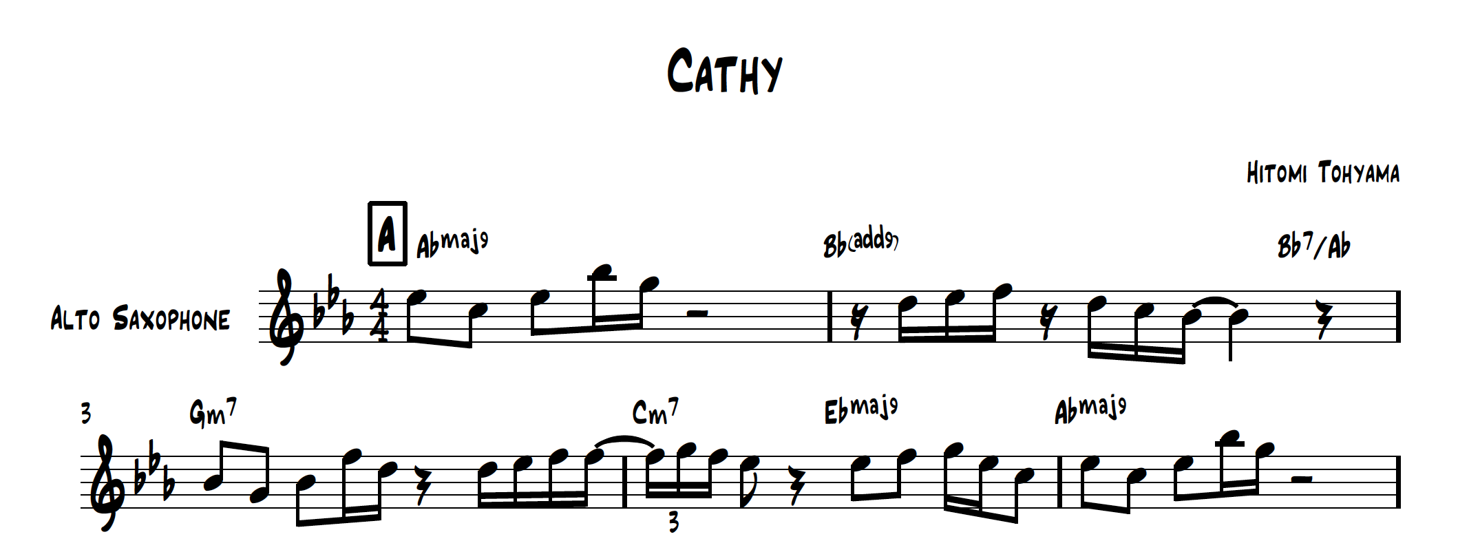 Cathy Lead Sheet Hitomi Tohyama