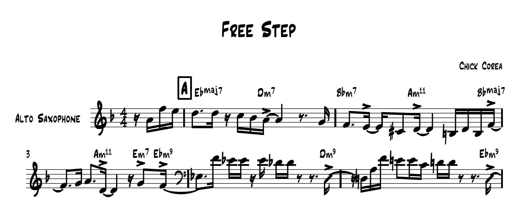 Free Step Lead Sheet, Chick Corea Elektric Band