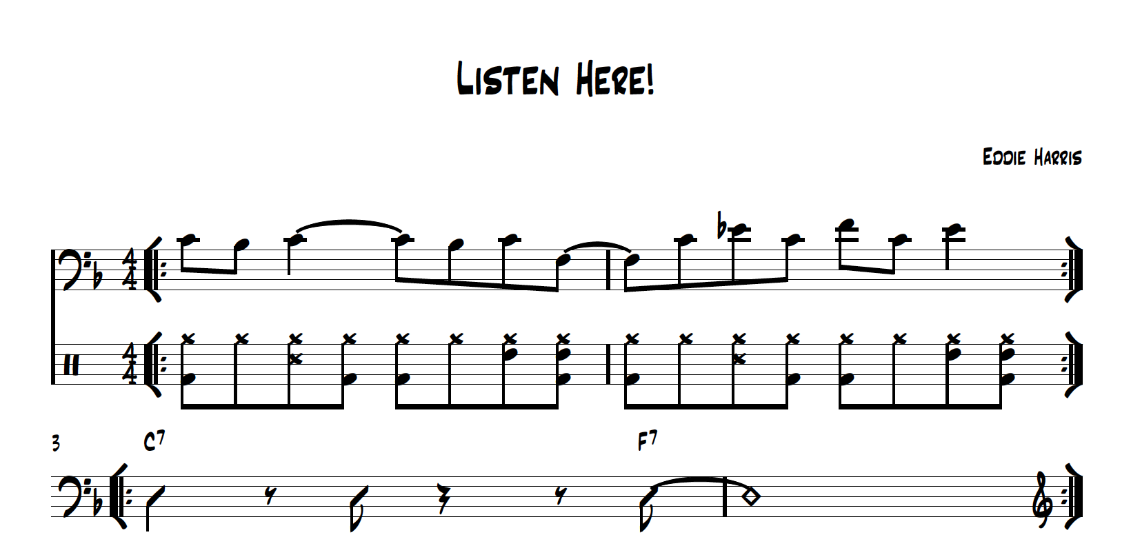 Listen Here! Lead Sheet, Eddie Harris