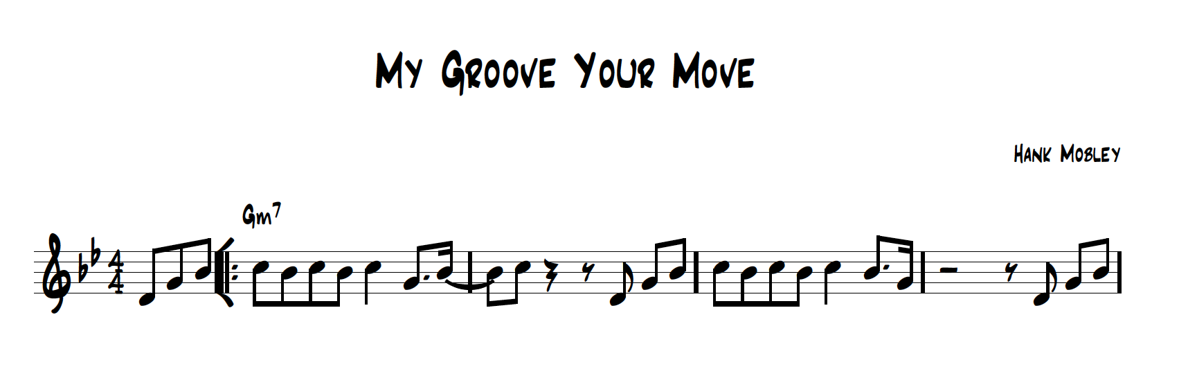 My Groove Your Move, Uh-Huh Hank Mobley Lead Sheet