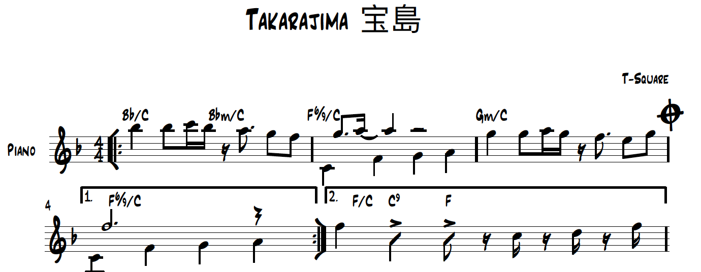 Takarajima 宝岛 T-Square Lead Sheet