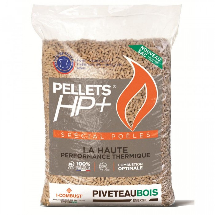 Sac 15 kgs de pellets Piveteaubois Pellets HP+, au détail non livrable