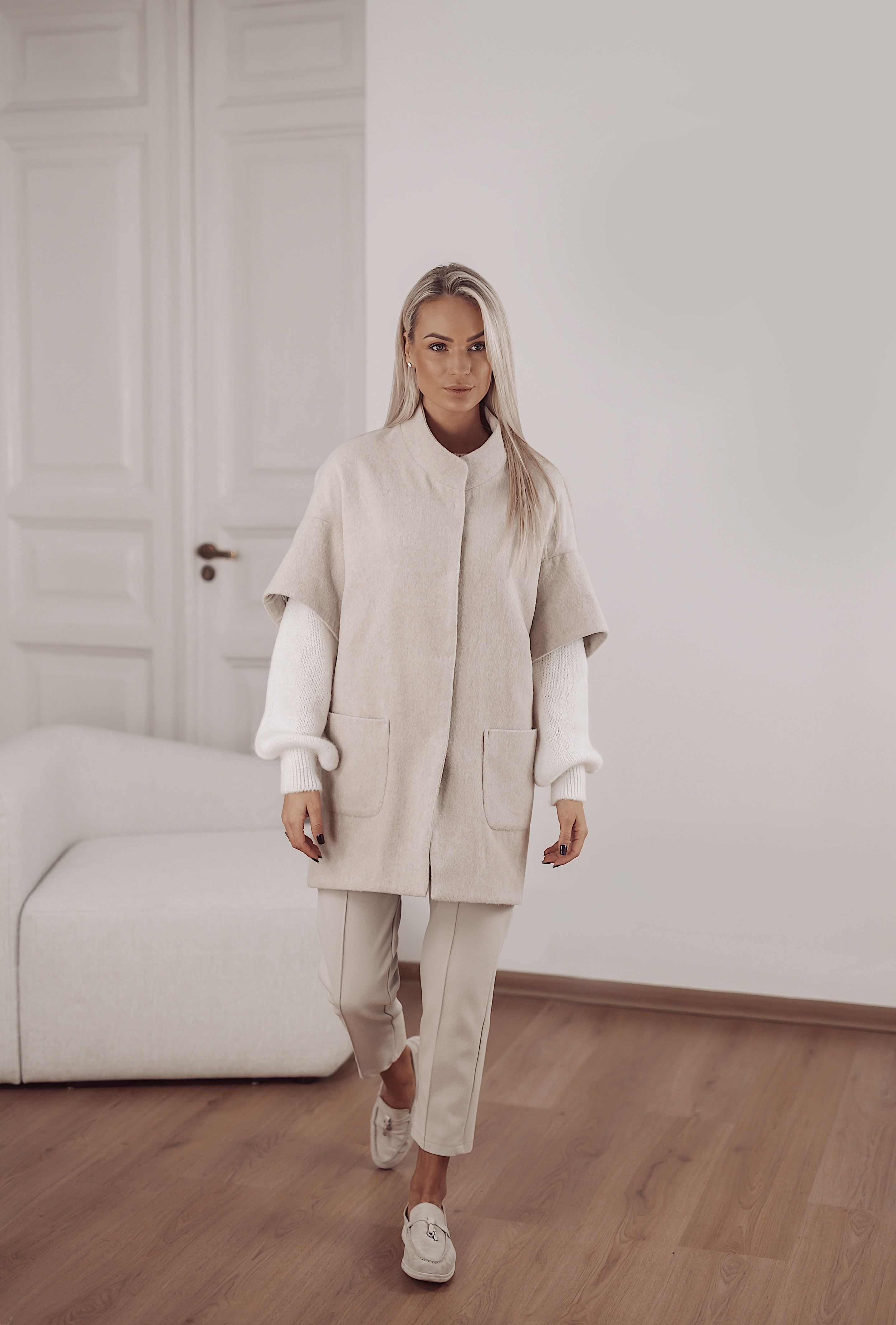 Dusty Grey Coat with wool