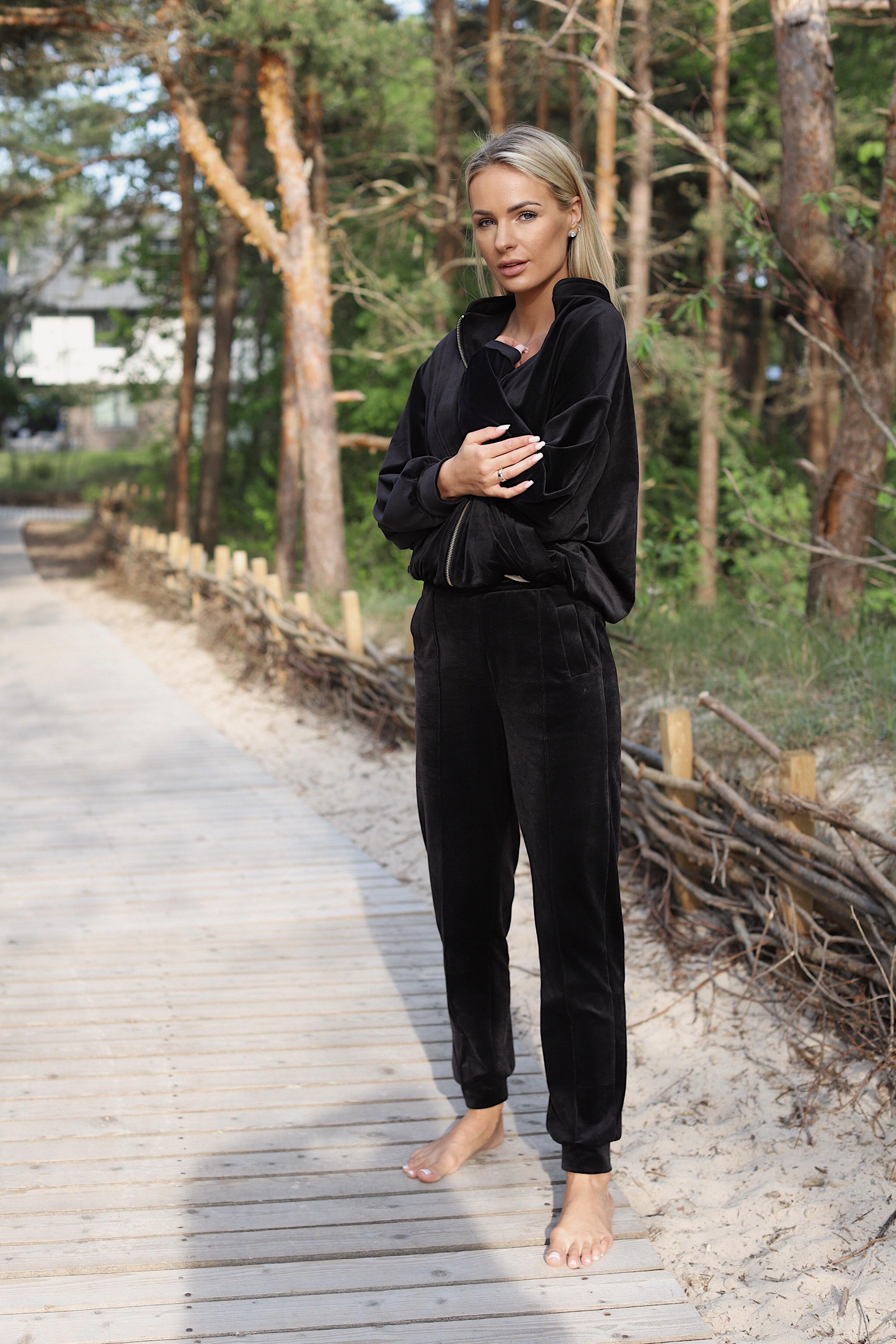 Black Lounge Set narrow pants