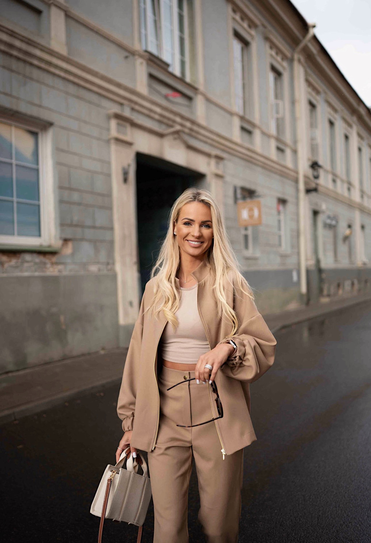 Classic Minimal Beige Suit