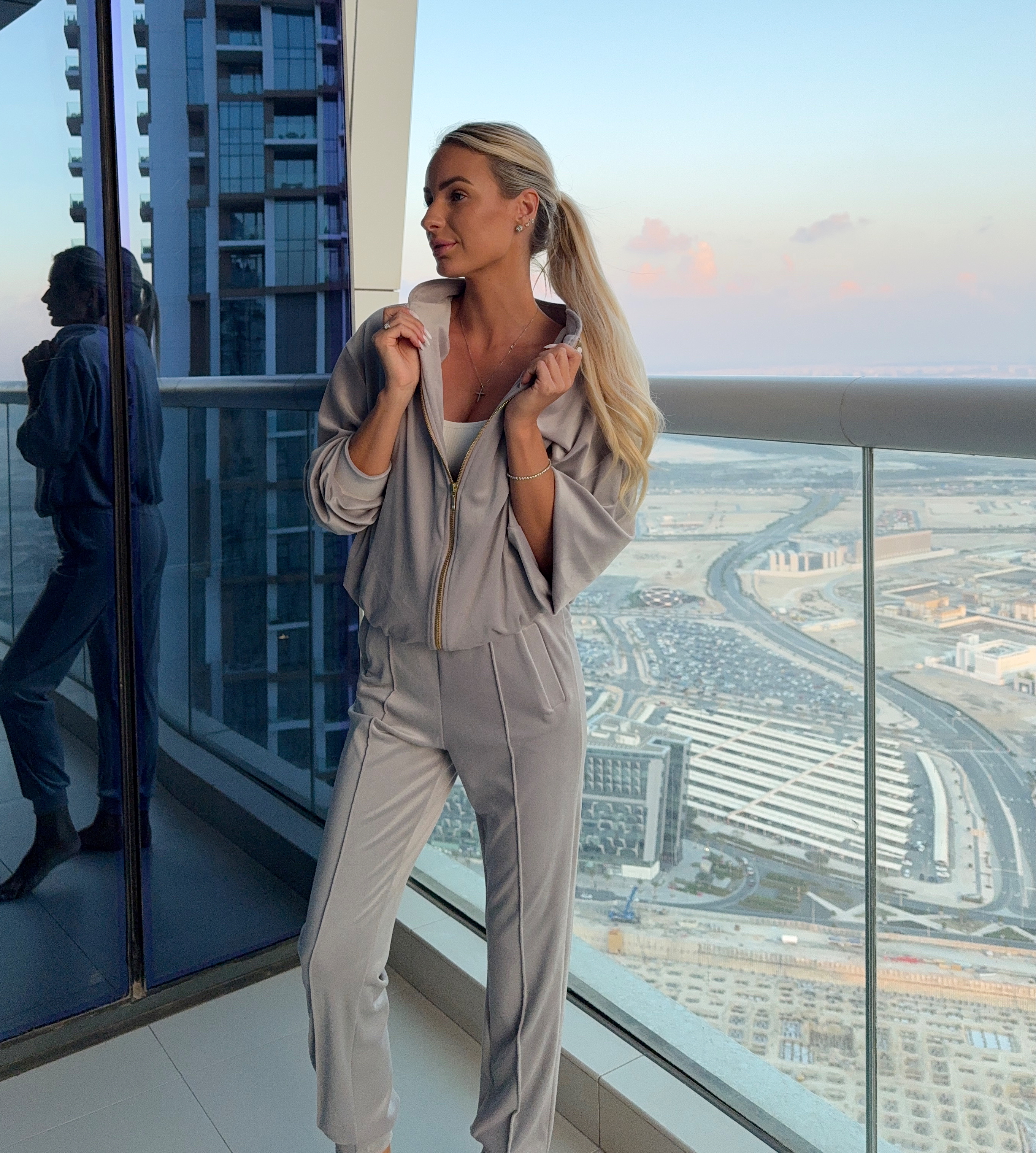 Light Grey Lounge Set narrow pants