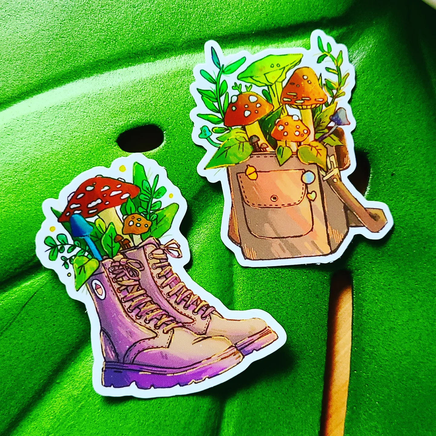 Cottagecore Boots Bag Holographic Sticker Pack