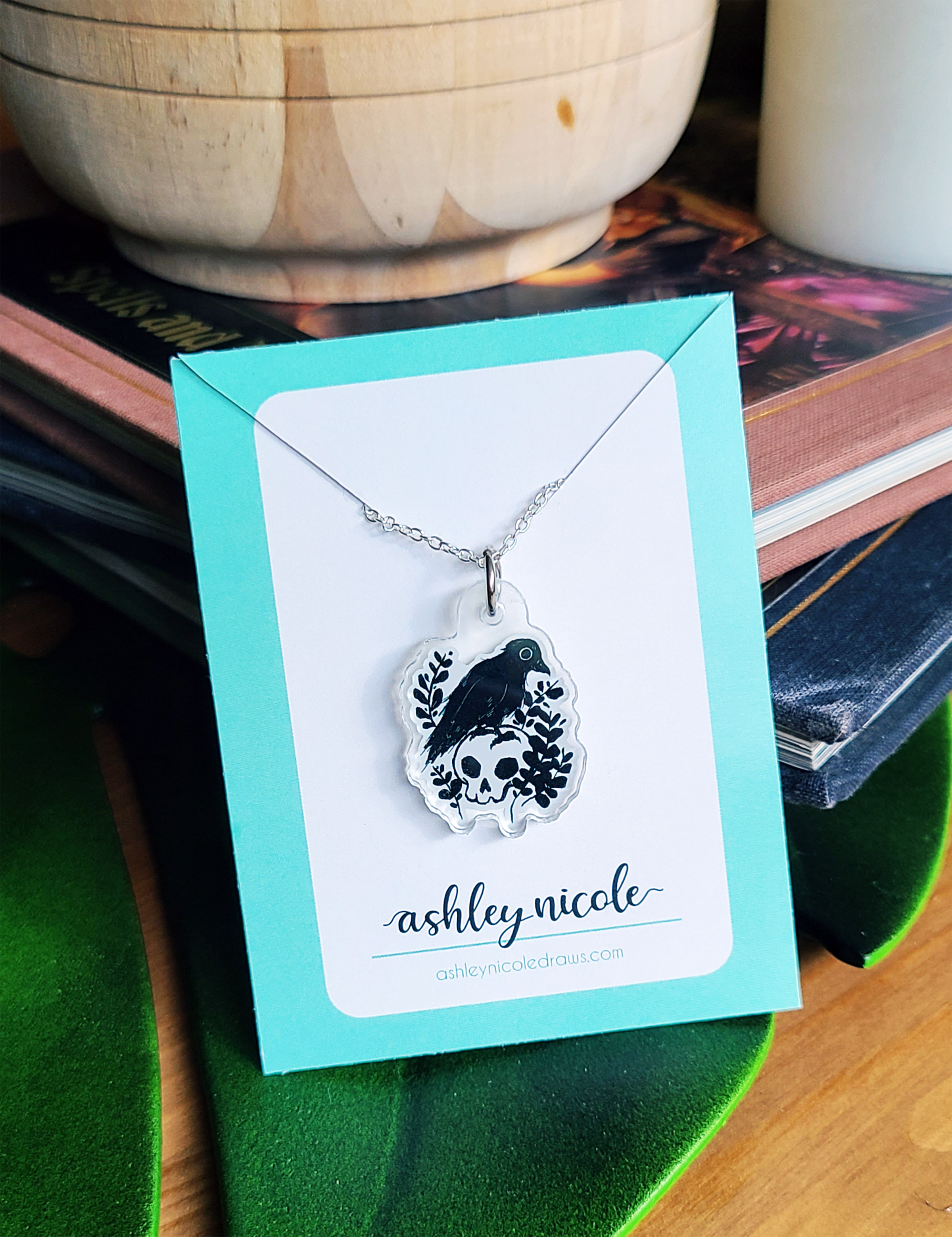 Crow Acrylic Necklace