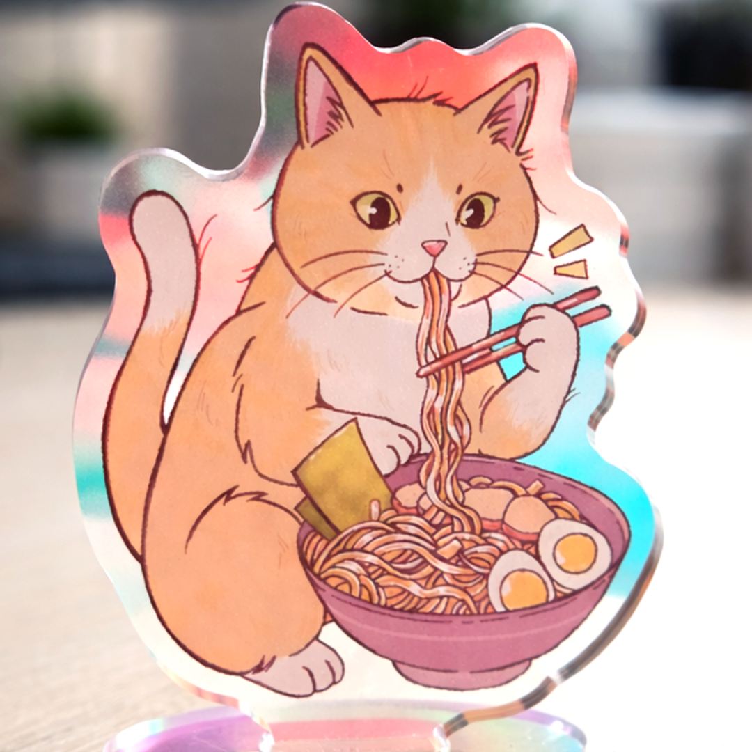 Ramen Cat Rainbow Acrylic Mini Standee