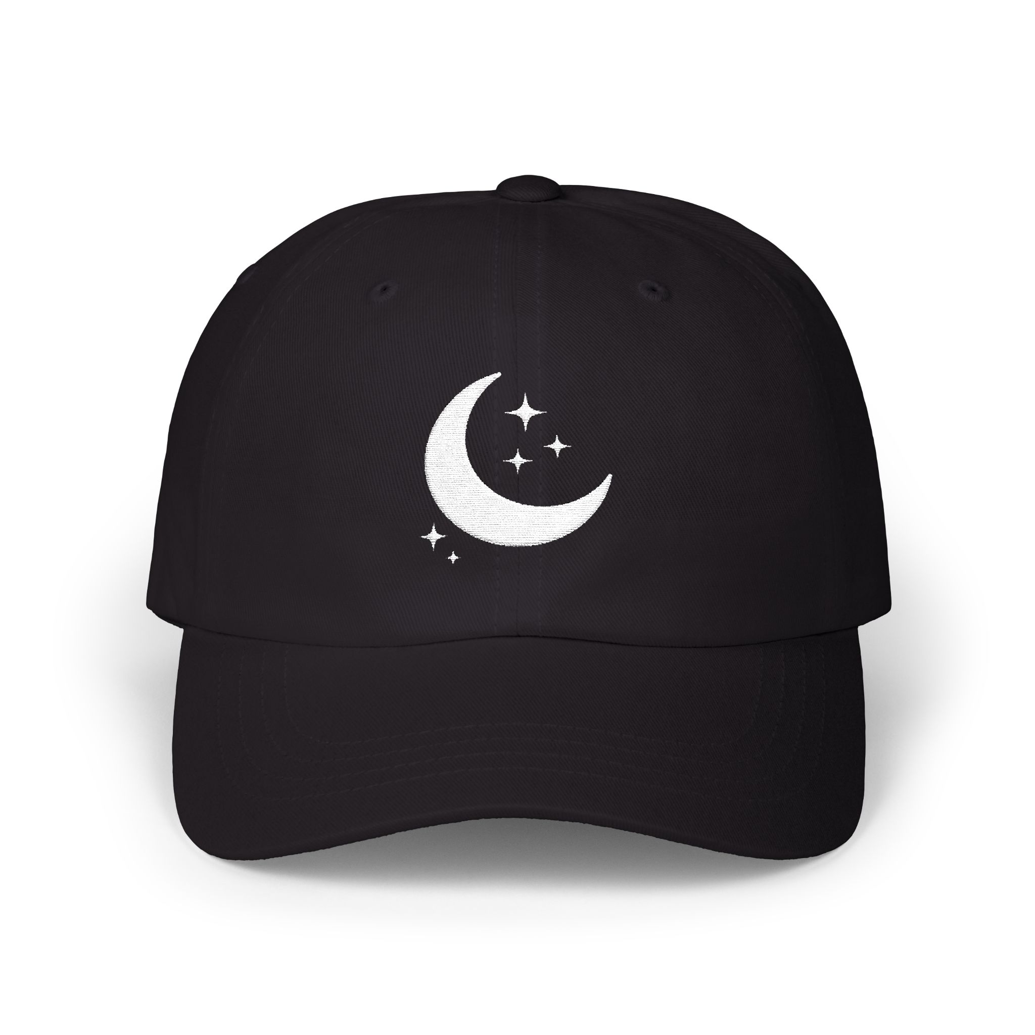 Crescent Moon Embroidered Cap