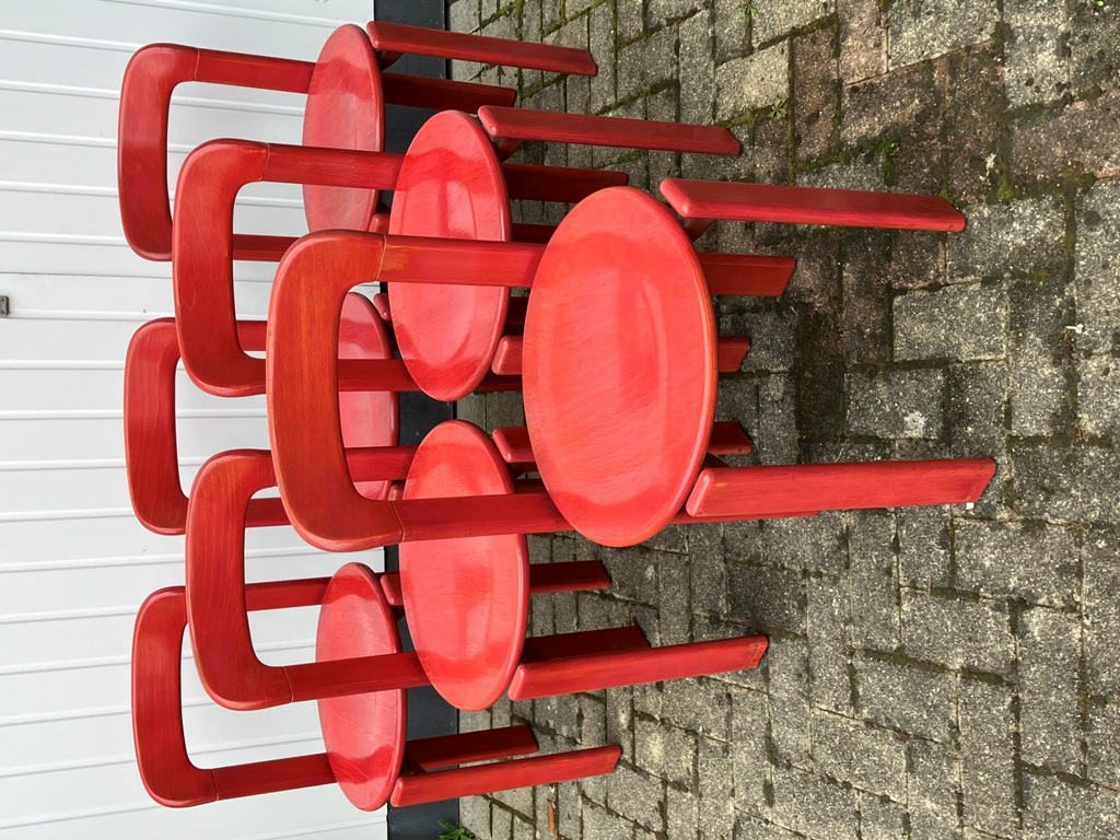 6 Chaises Bruno REY  By Bruno Rey x Dietiker, 1971 
