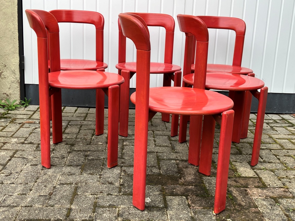 6 Chaises Bruno REY  By Bruno Rey x Dietiker, 1971 