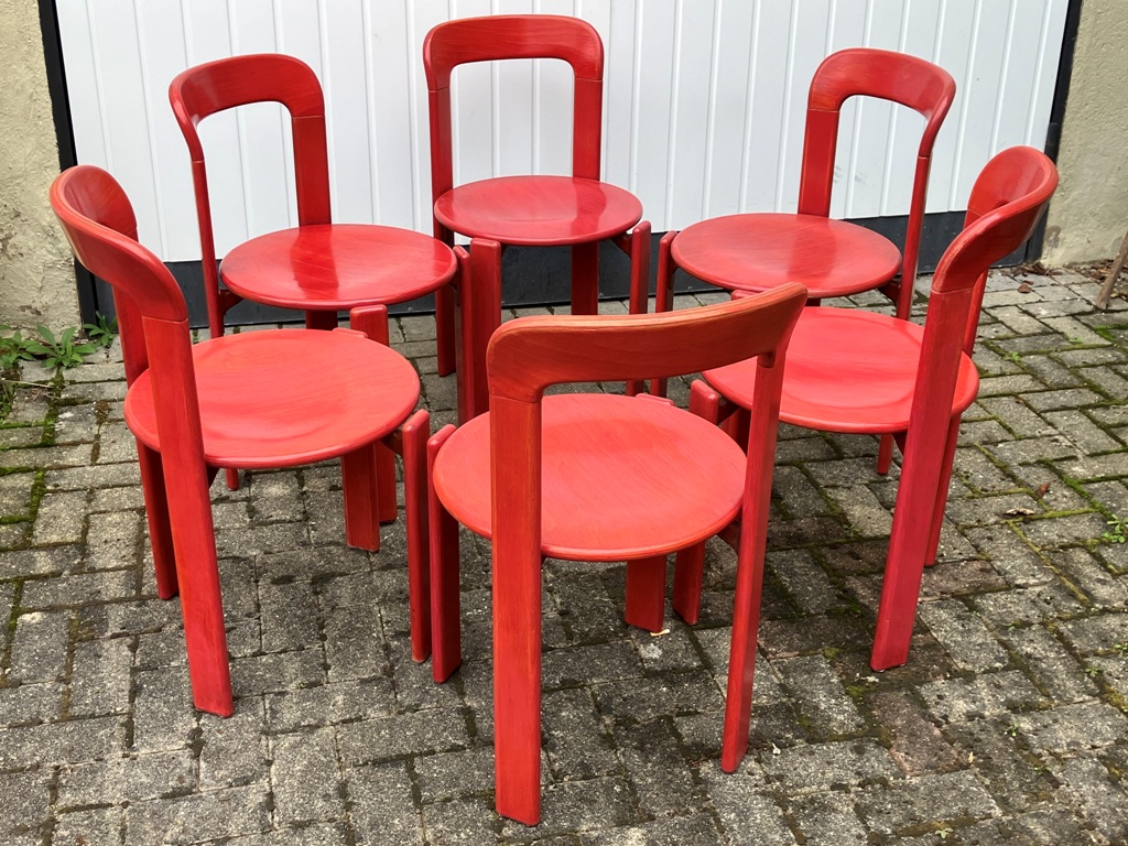 6 Chaises Bruno REY  By Bruno Rey x Dietiker, 1971 