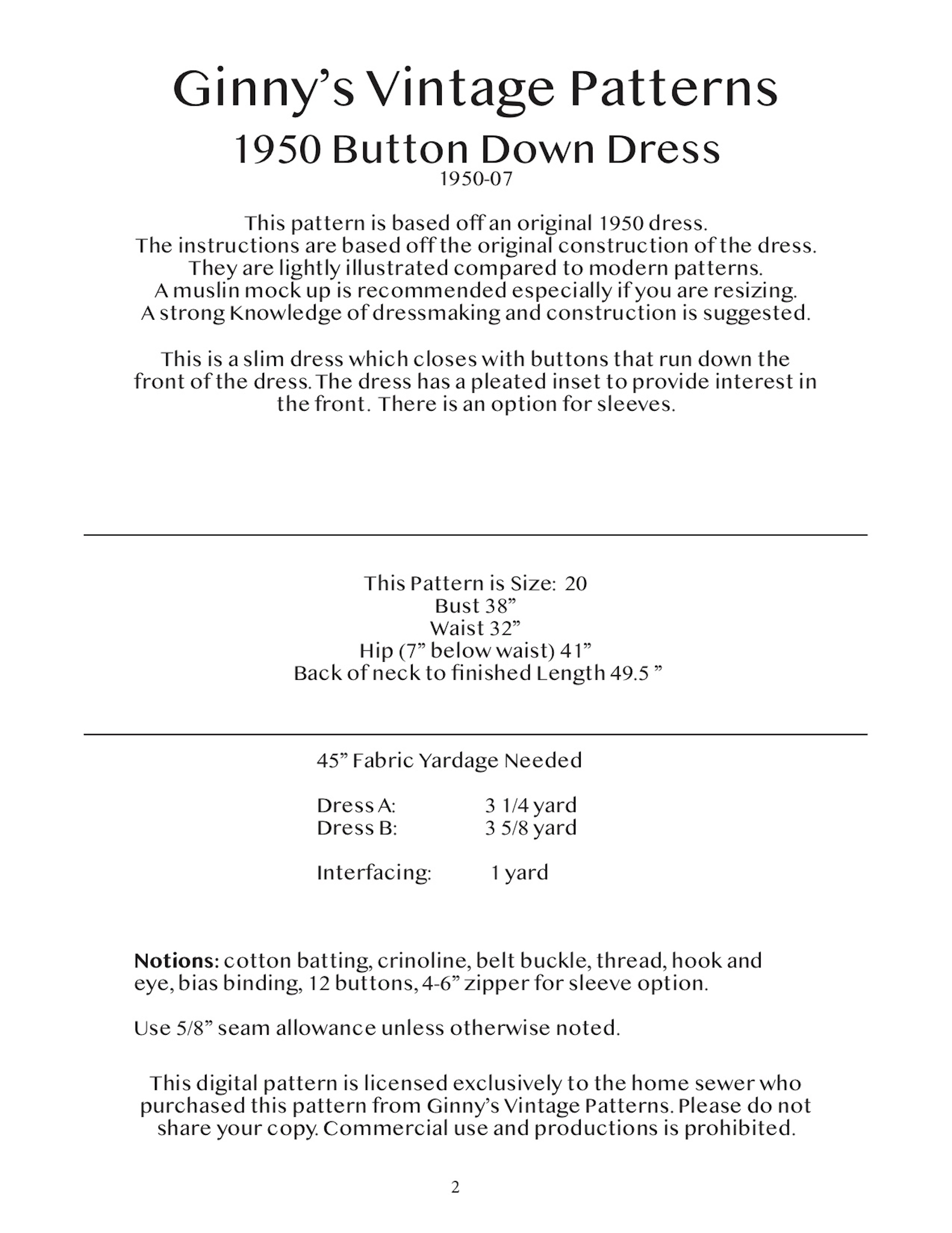 1950 Button Down Dress