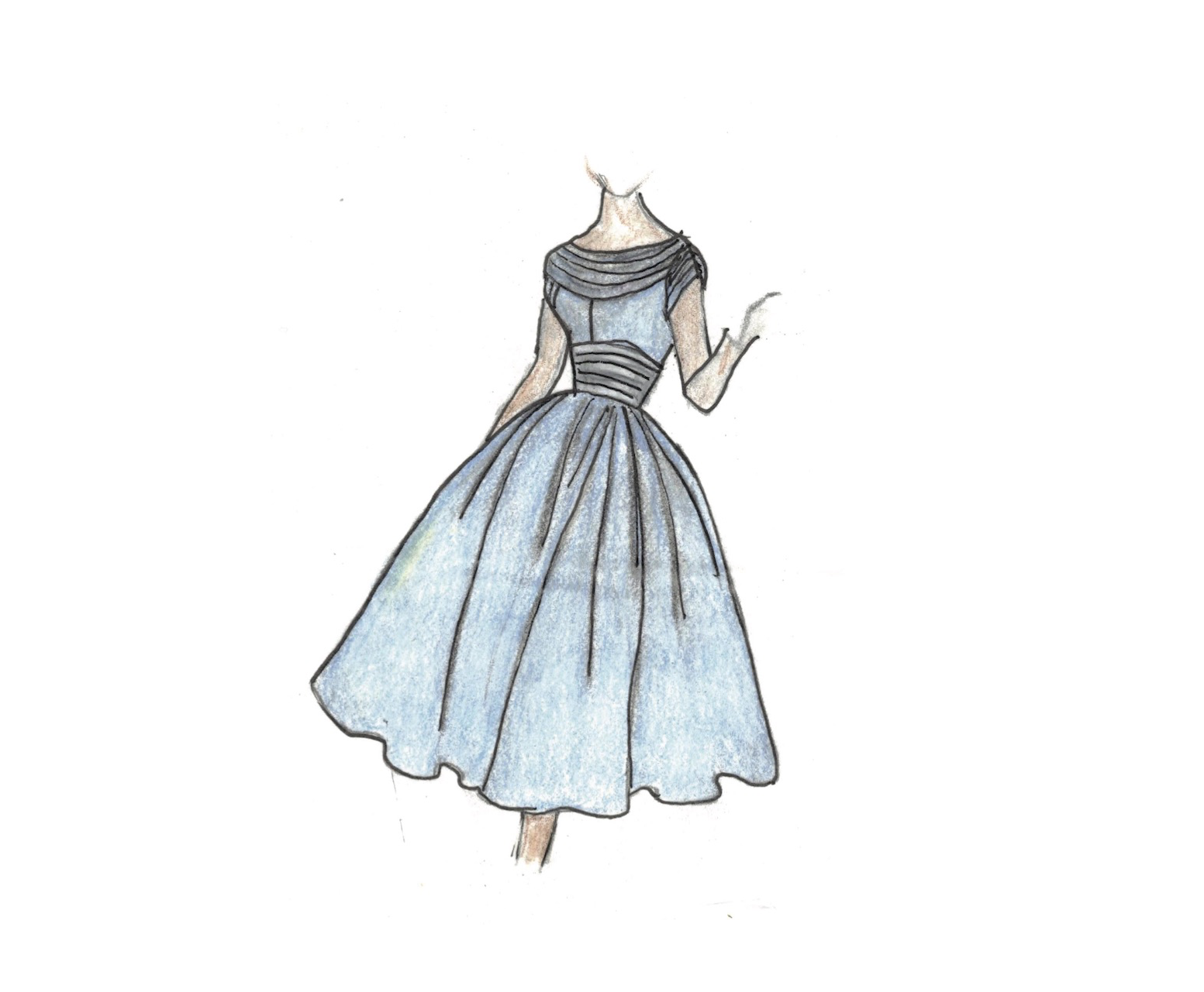 1954 Cowl Neck Dress