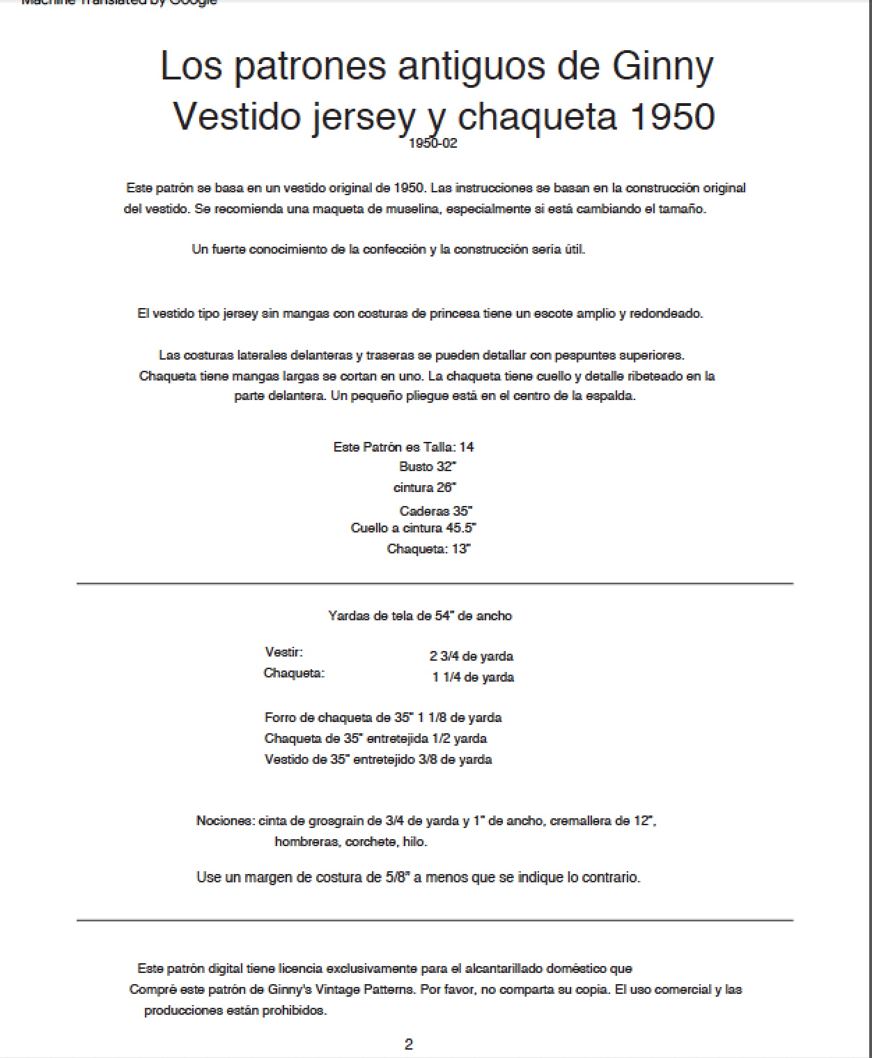 Vestido jersey y chaqueta 1950