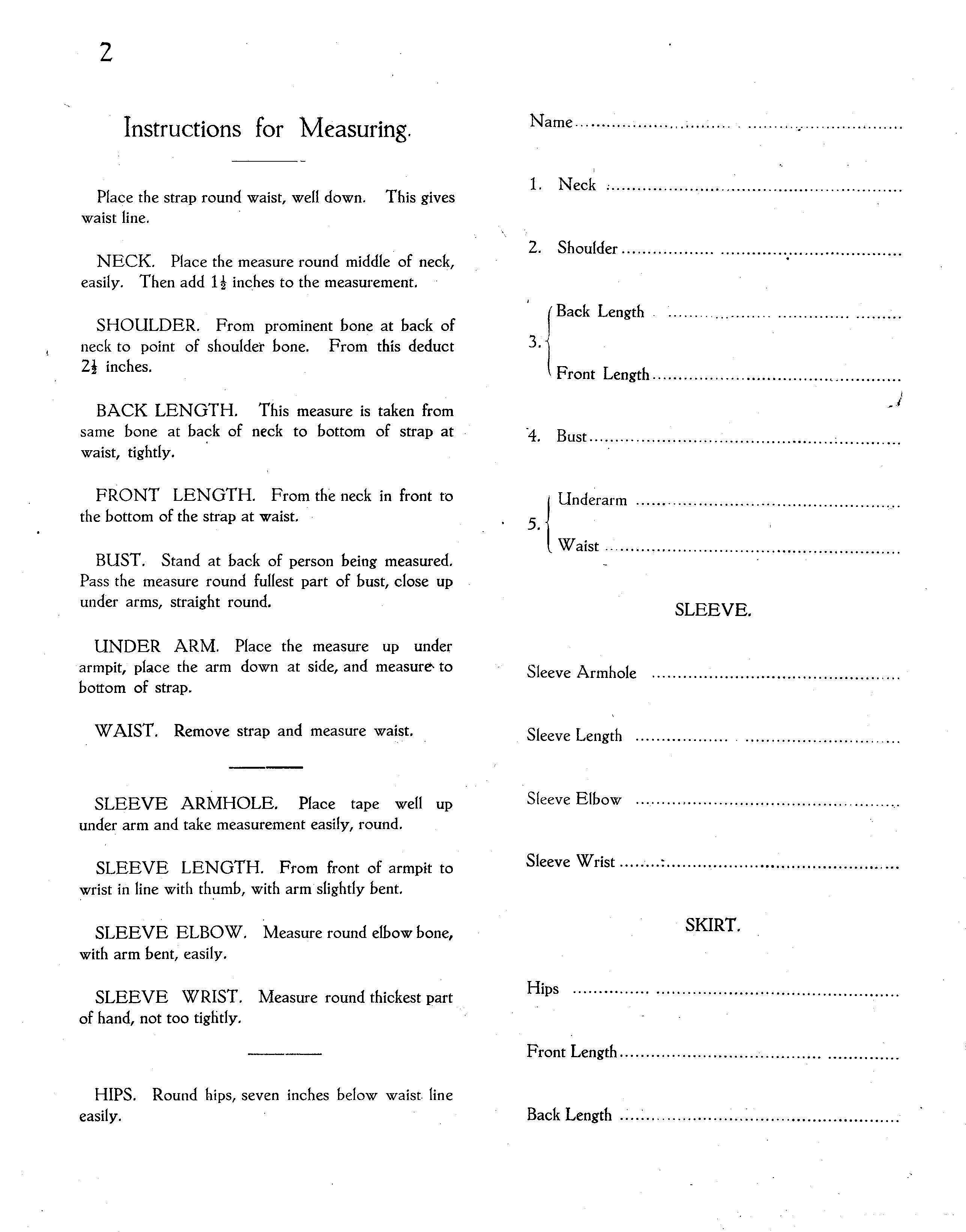 Haslam System of Dresscutting Book of Draftings - No. 2.