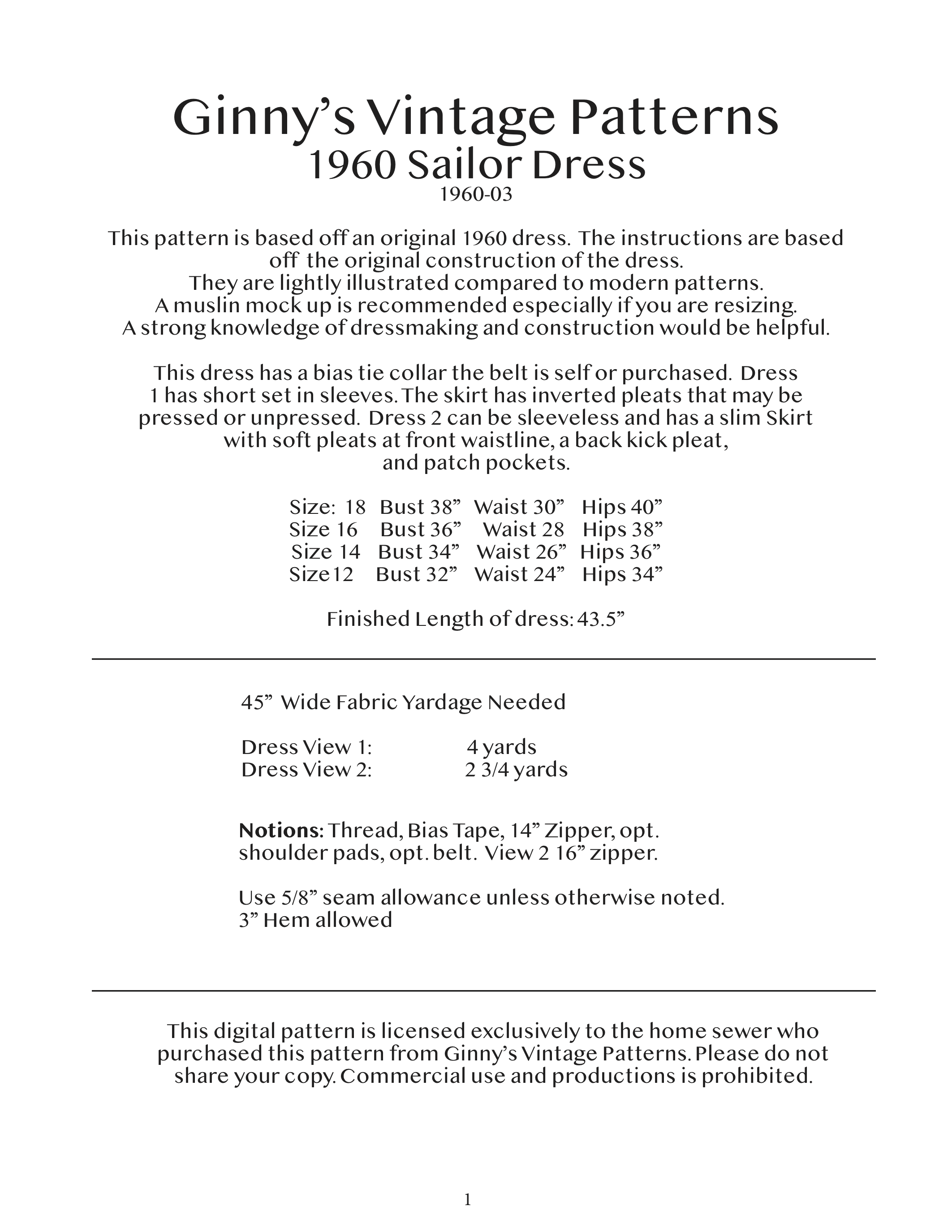 1960 Sailor Dress