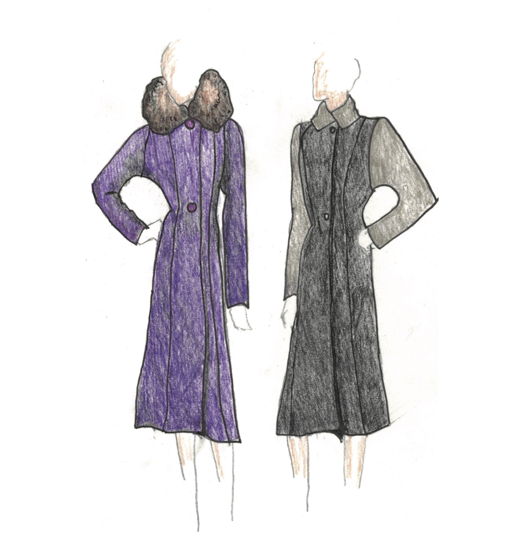 1938 Ladies Collared Coat