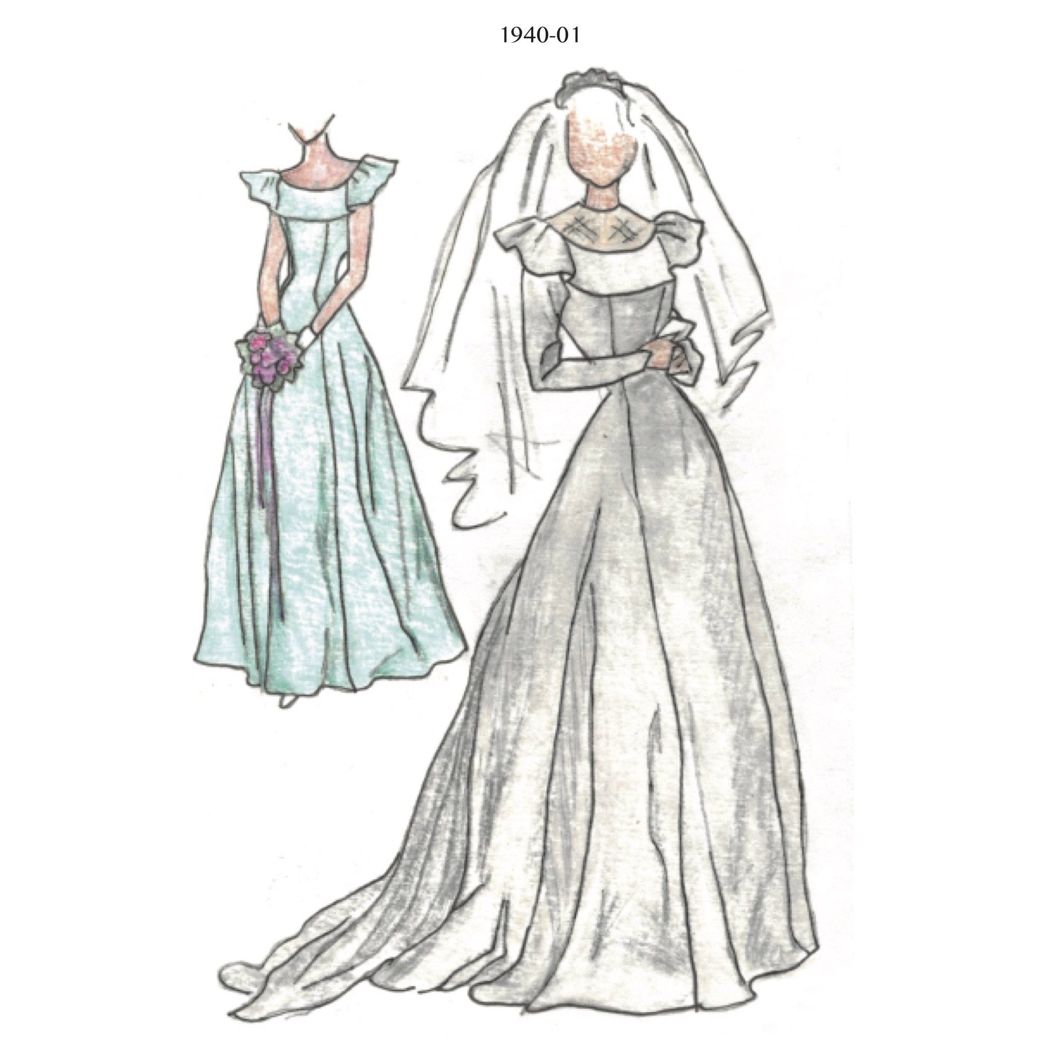 1949 Bridal and Bridesmaid Gown