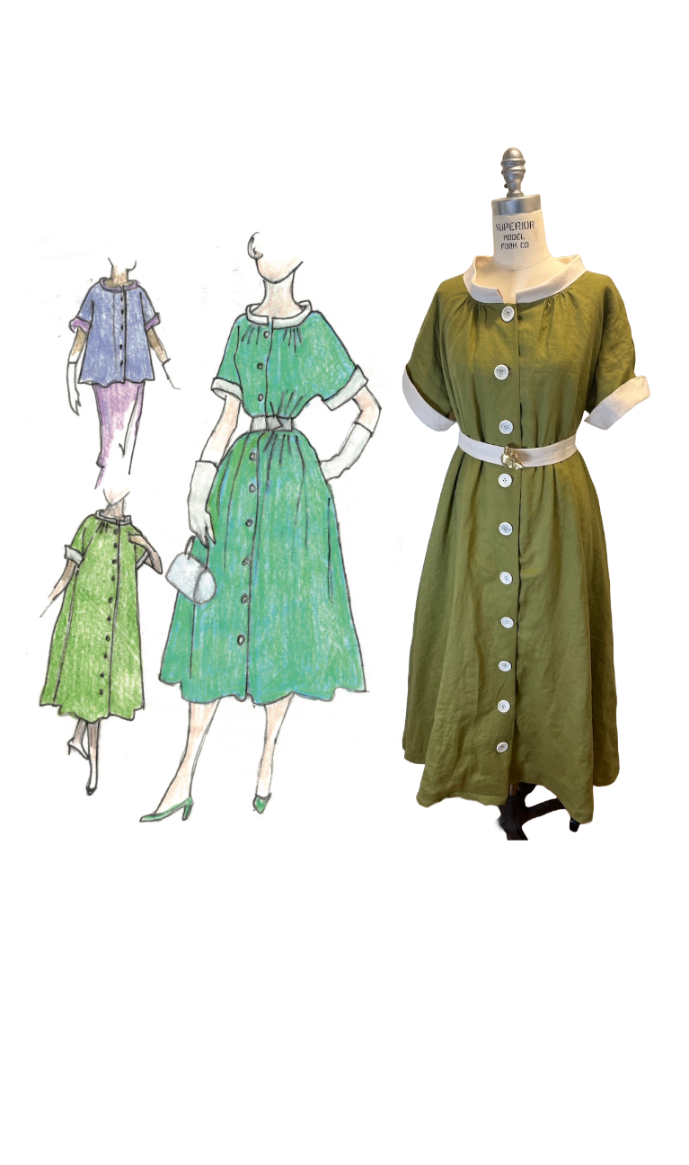 1953 Loose Silhouette Negligee, Dress, Jacket