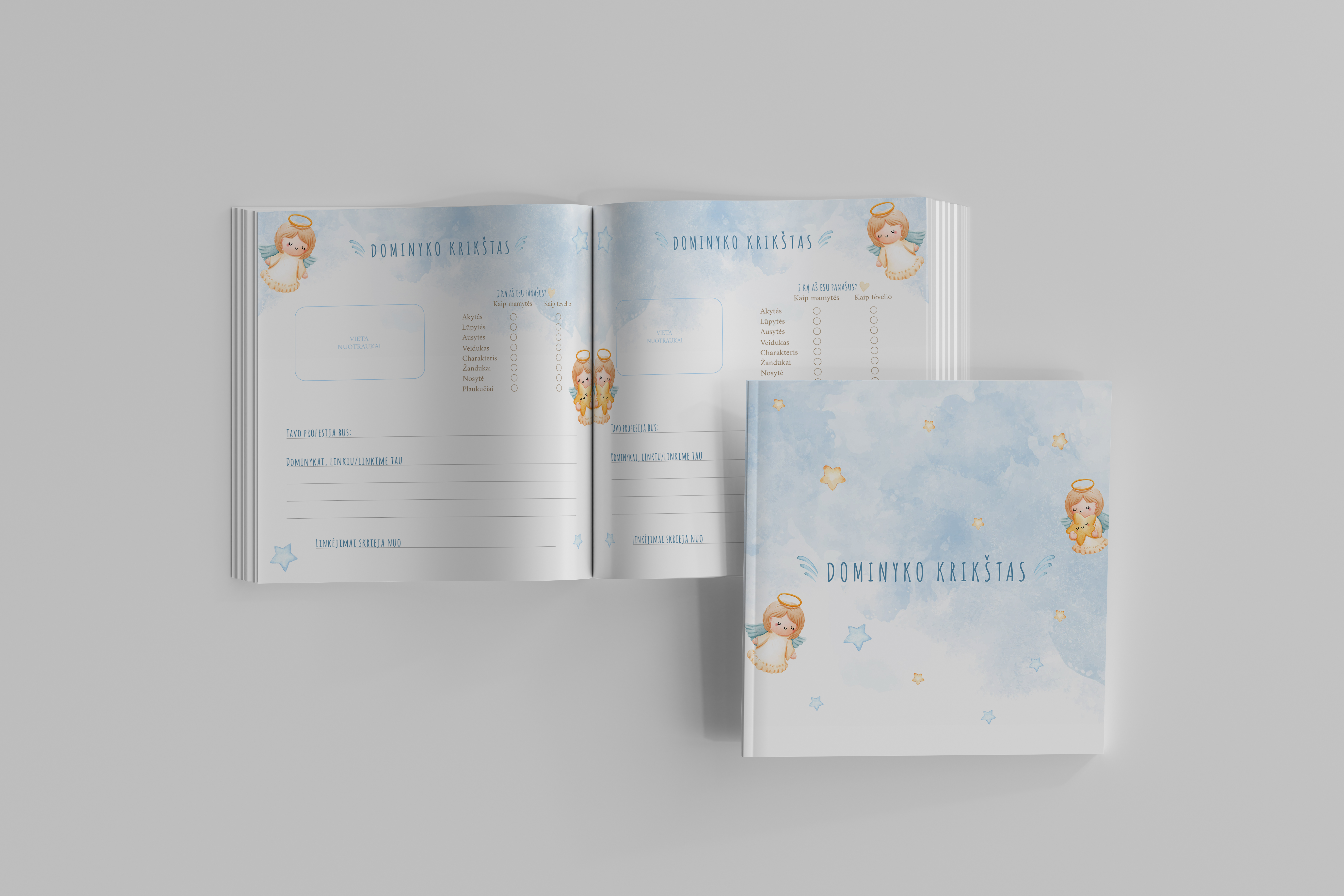 Palinkėjimų knyga "ANGELIUKAI" | 20x20cm