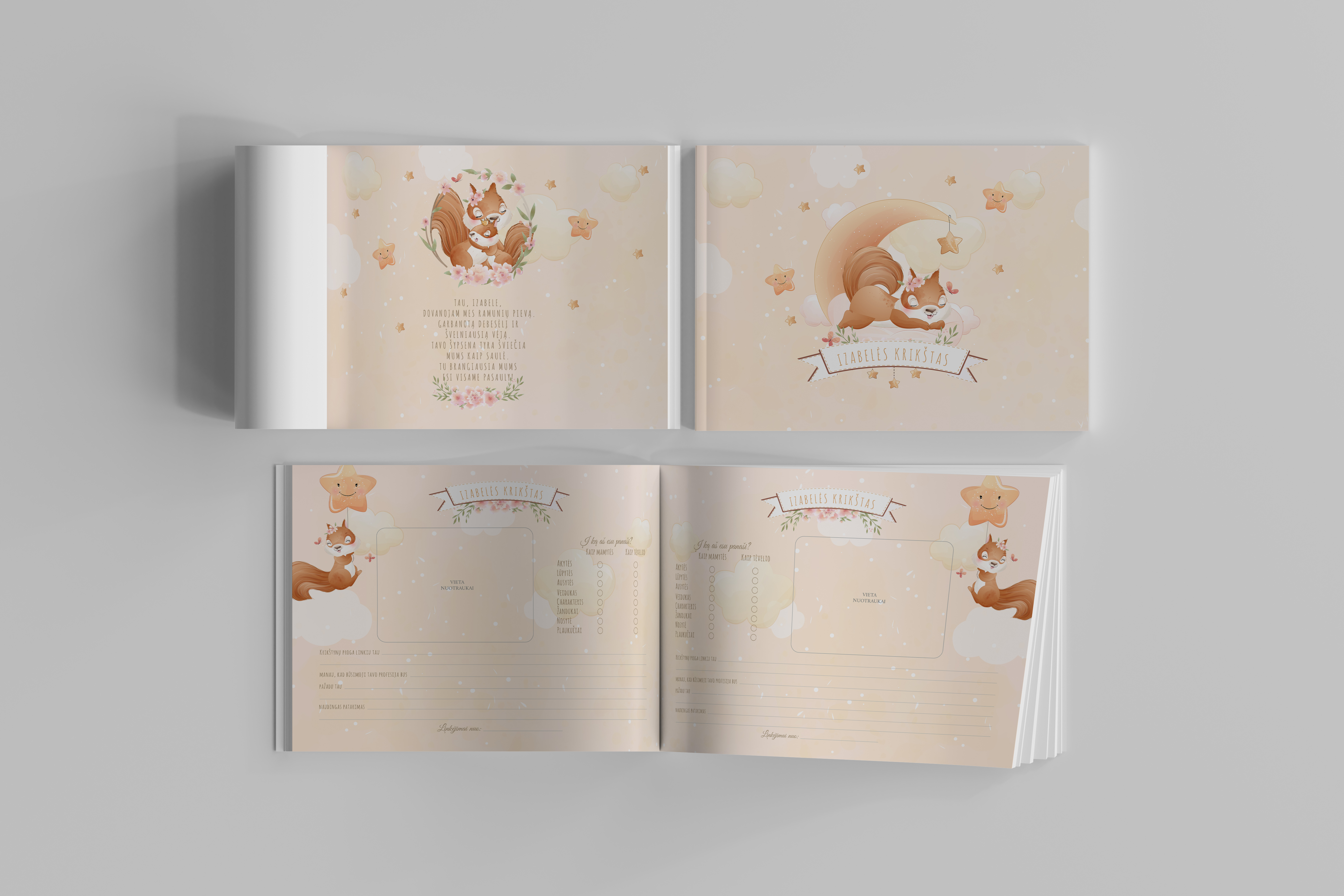 Palinkėjimų knyga "MAŽOSIOS VOVERYTĖS" | 28x20cm