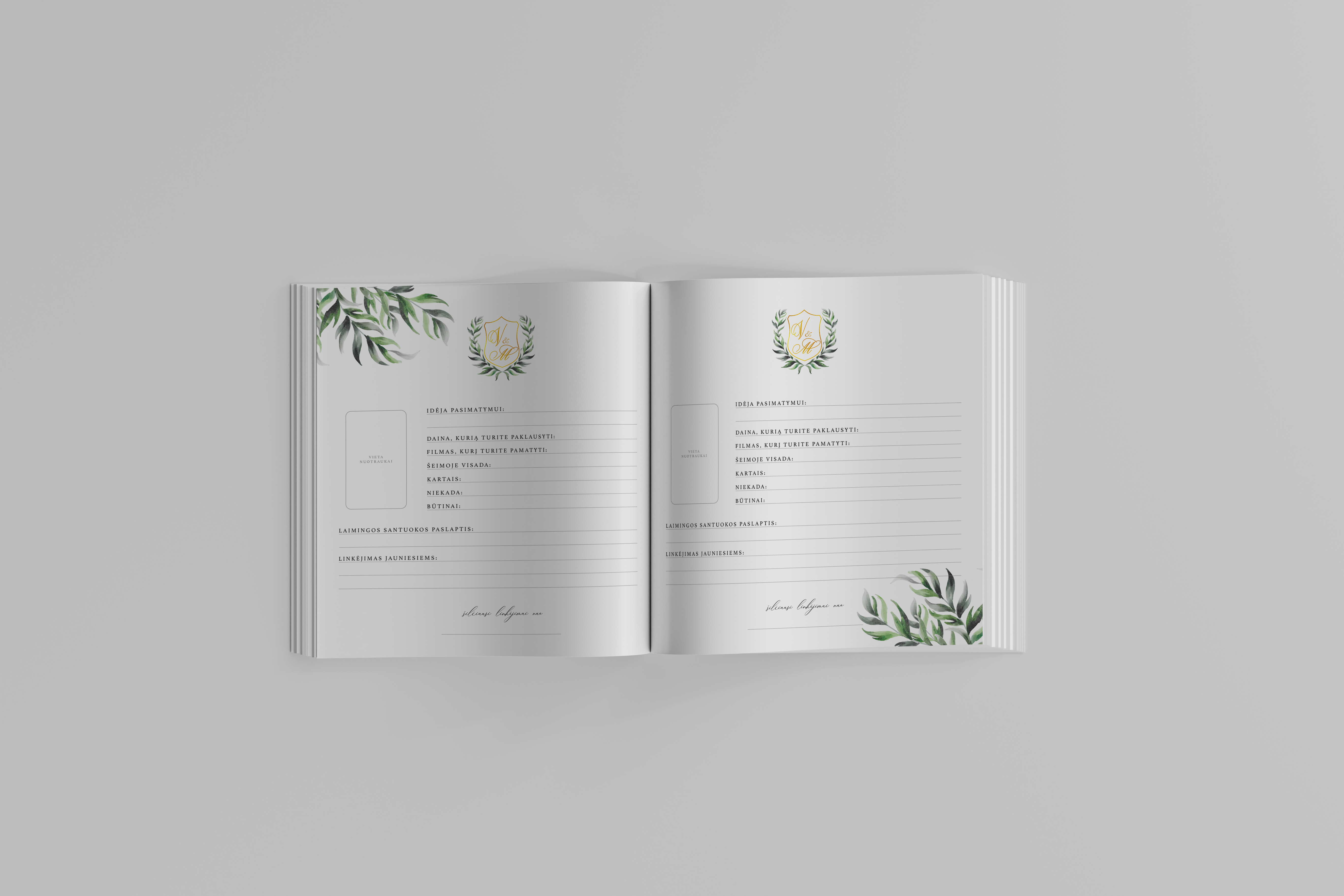 Palinkėjimų knyga "LAPELIAI" | 28x28cm